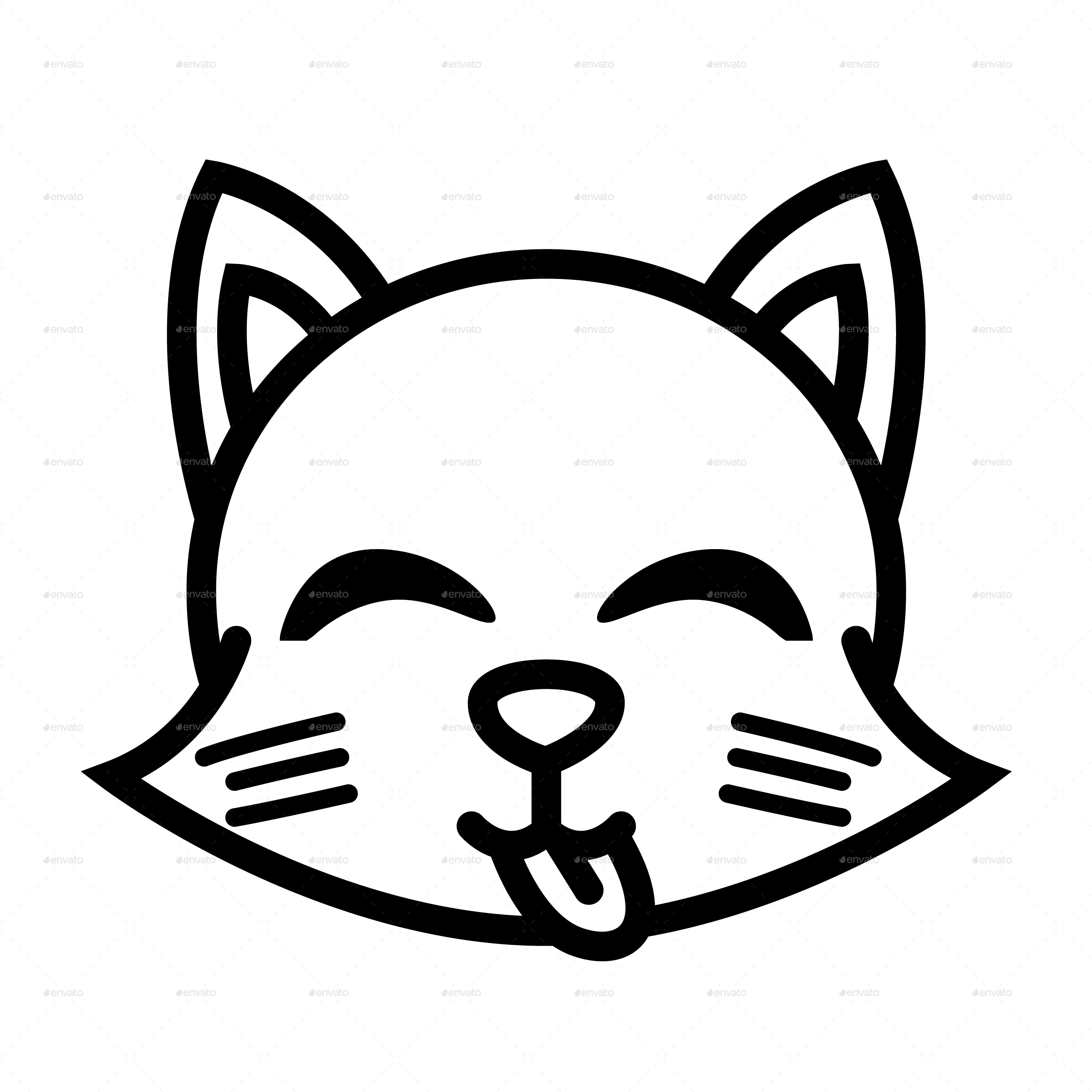 Mimende kat stregtegning Wallpapers