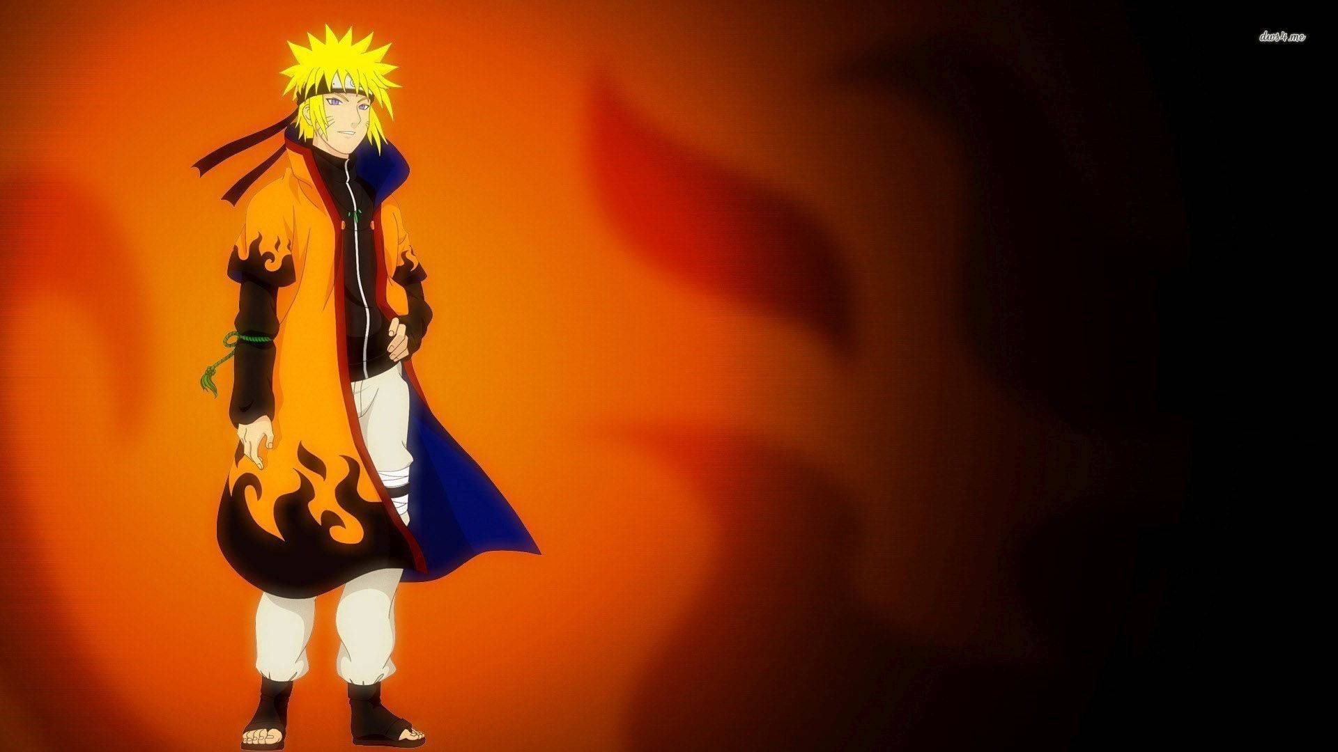 Minato i orange frakke Naruto Shippuden baggrund. — Naruto Wallpapers