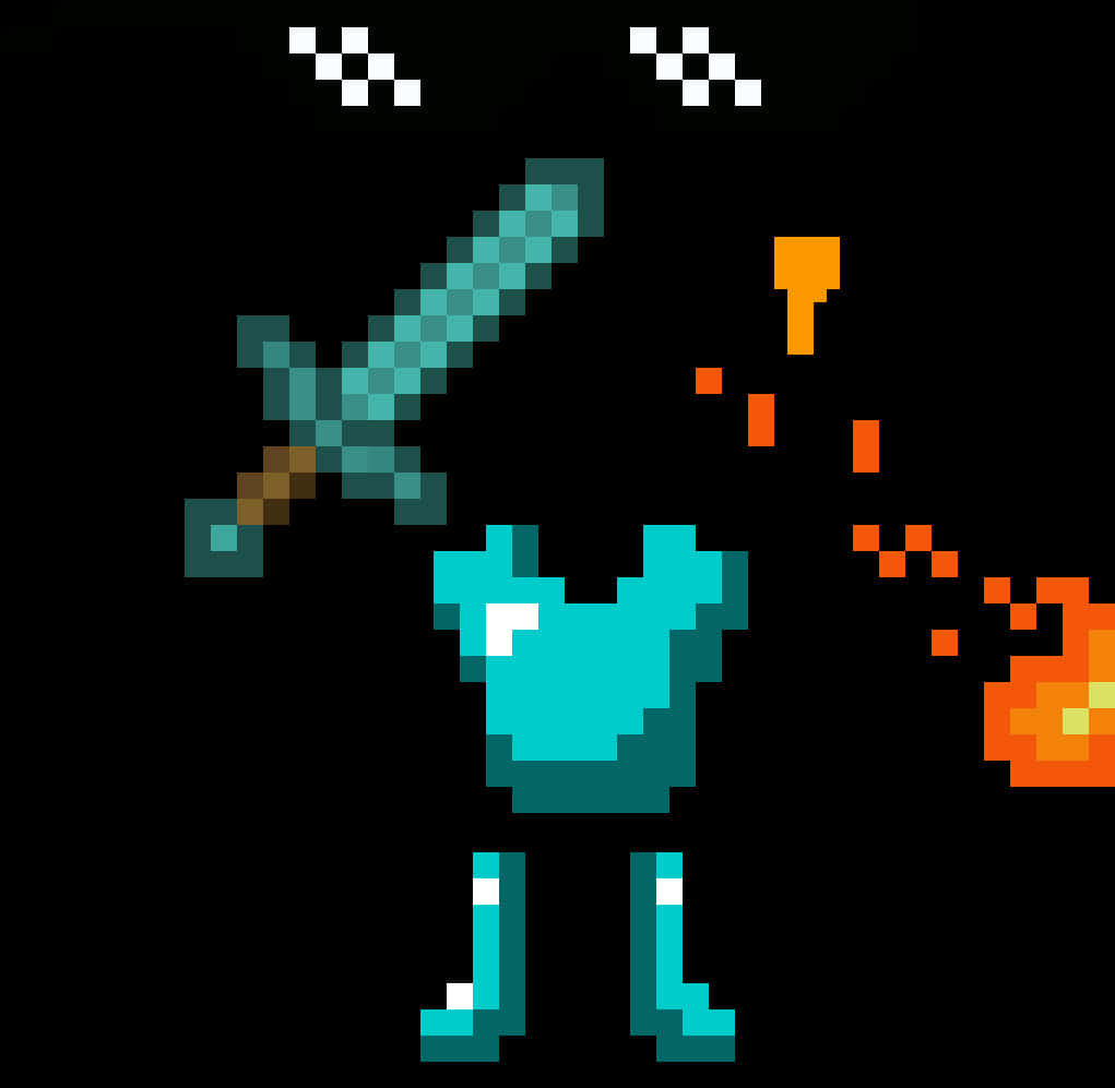 Minecraft Diamond Rustning og Sværd Wallpapers