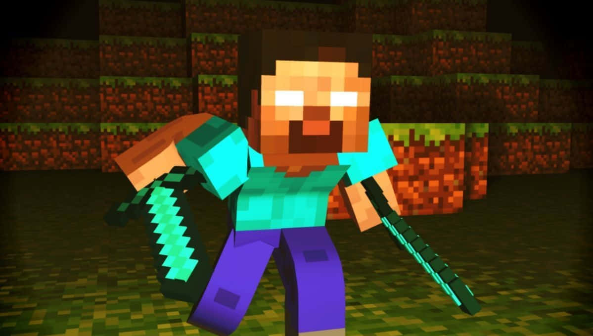 Minecraft-figur Herobrine animeret baggrund Wallpapers
