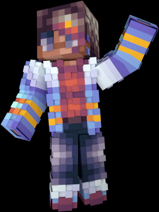 Minecraft-figur i farverig rustning Wallpapers
