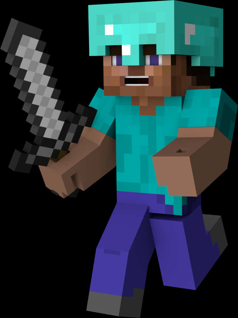 Minecraft-figur med sværd Wallpapers
