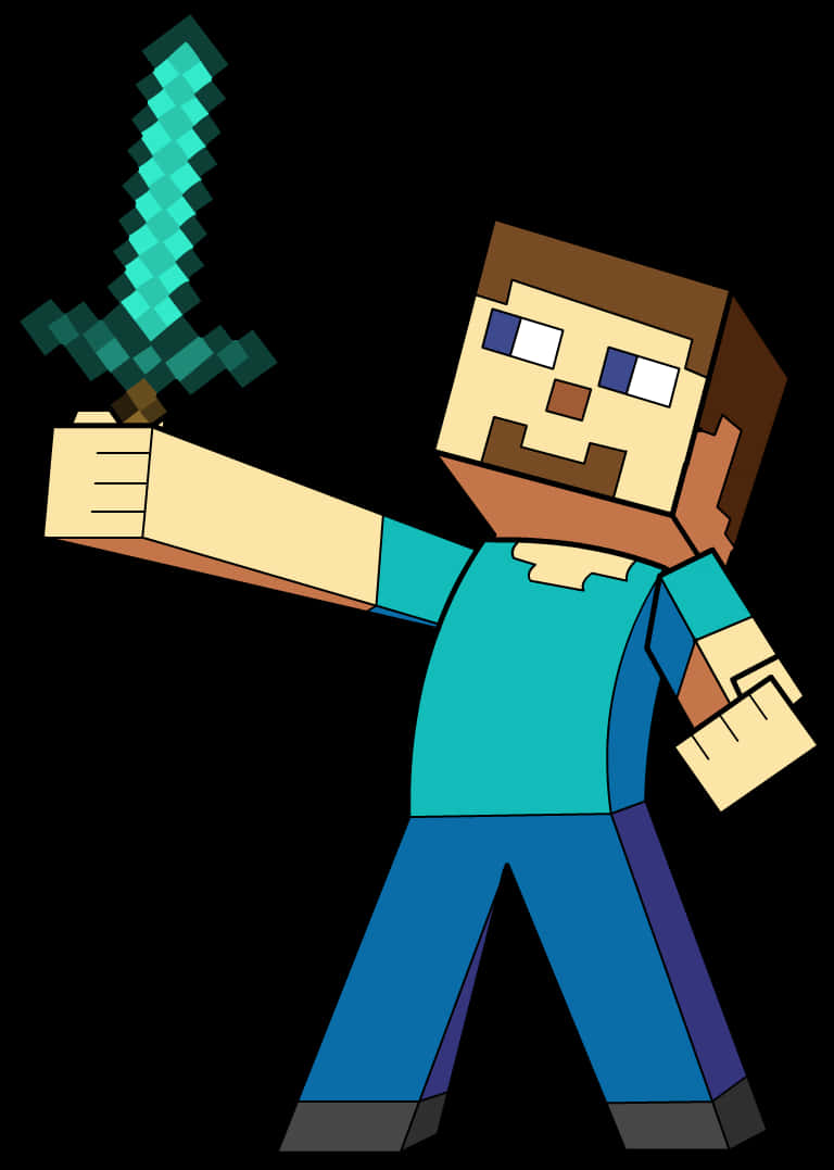 Minecraft-figur med sværd Wallpapers