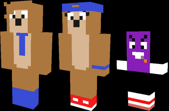 Minecraft-inspirerede dyrekarakterer Wallpapers