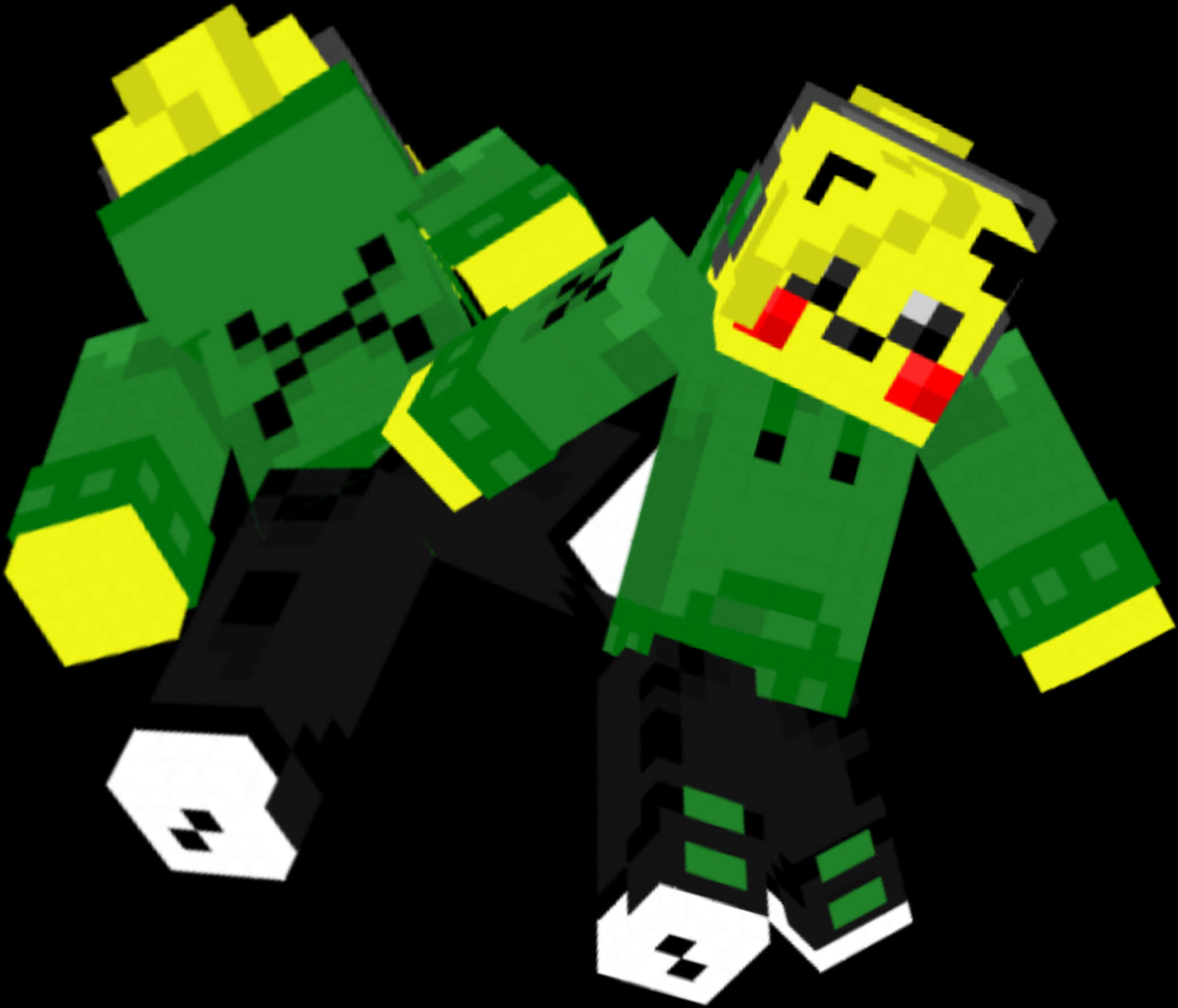 Minecraft_ Skin_ Green_ Pixel_ Figurer Wallpapers