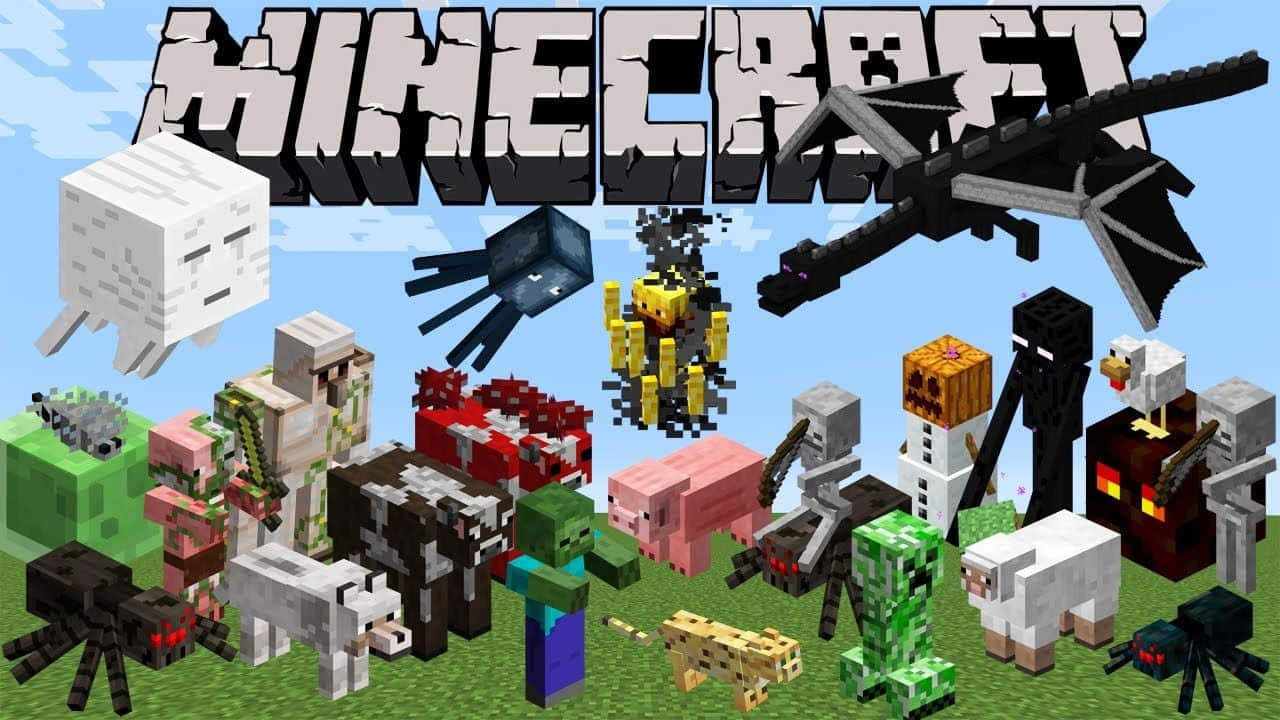 Minecraft-væsner på en plakat Wallpapers