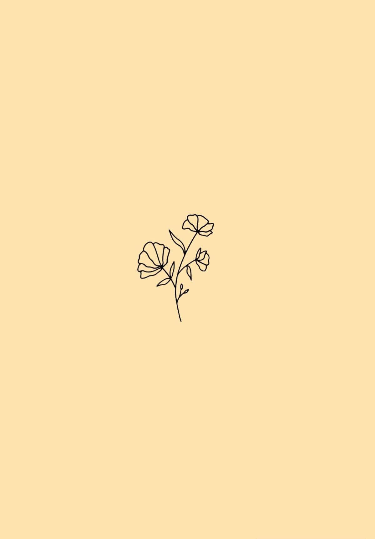 Minimalistisk æstetisk blomstermønsterkunst Wallpapers