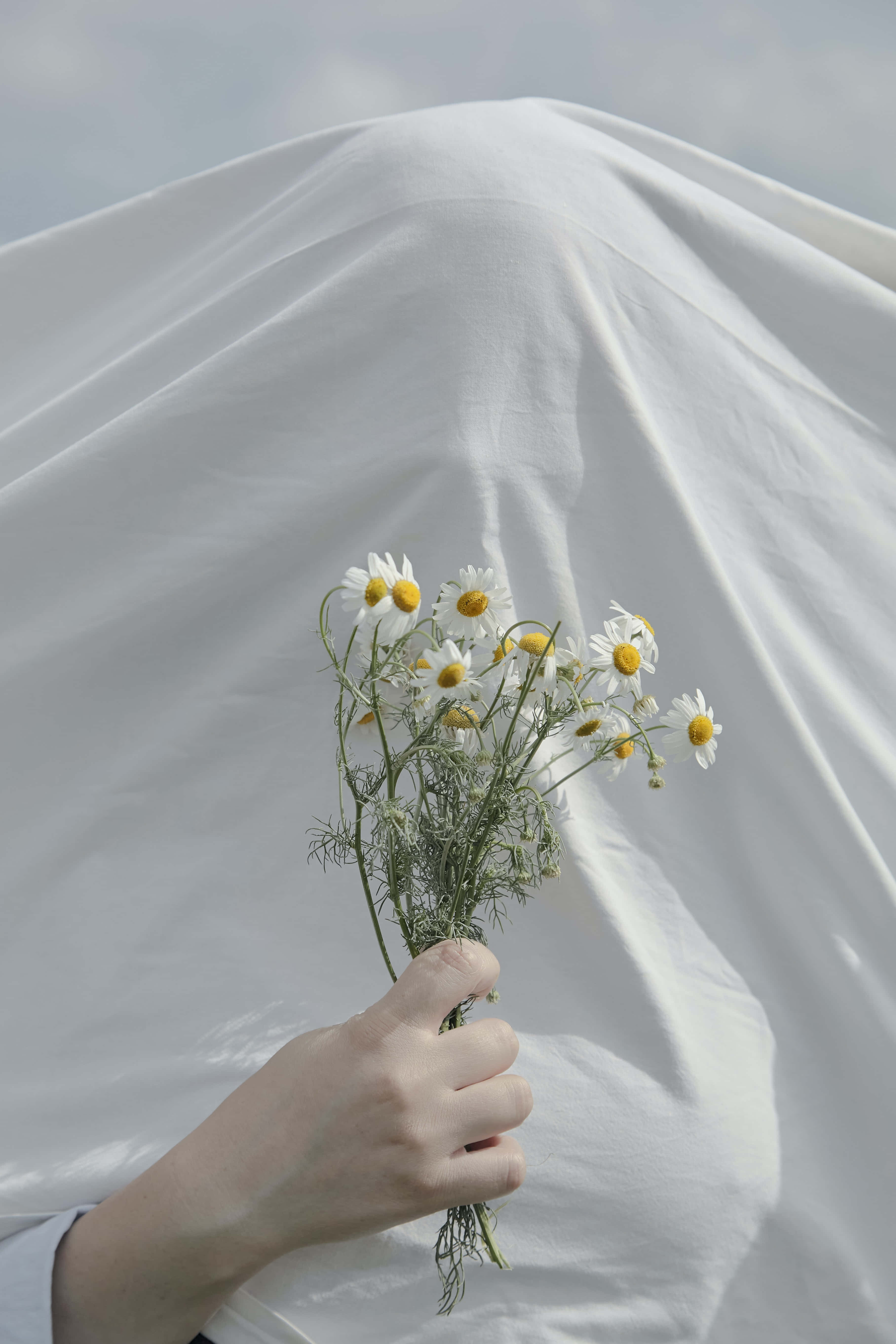 Minimalistisk altan med hvide møbler Wallpapers