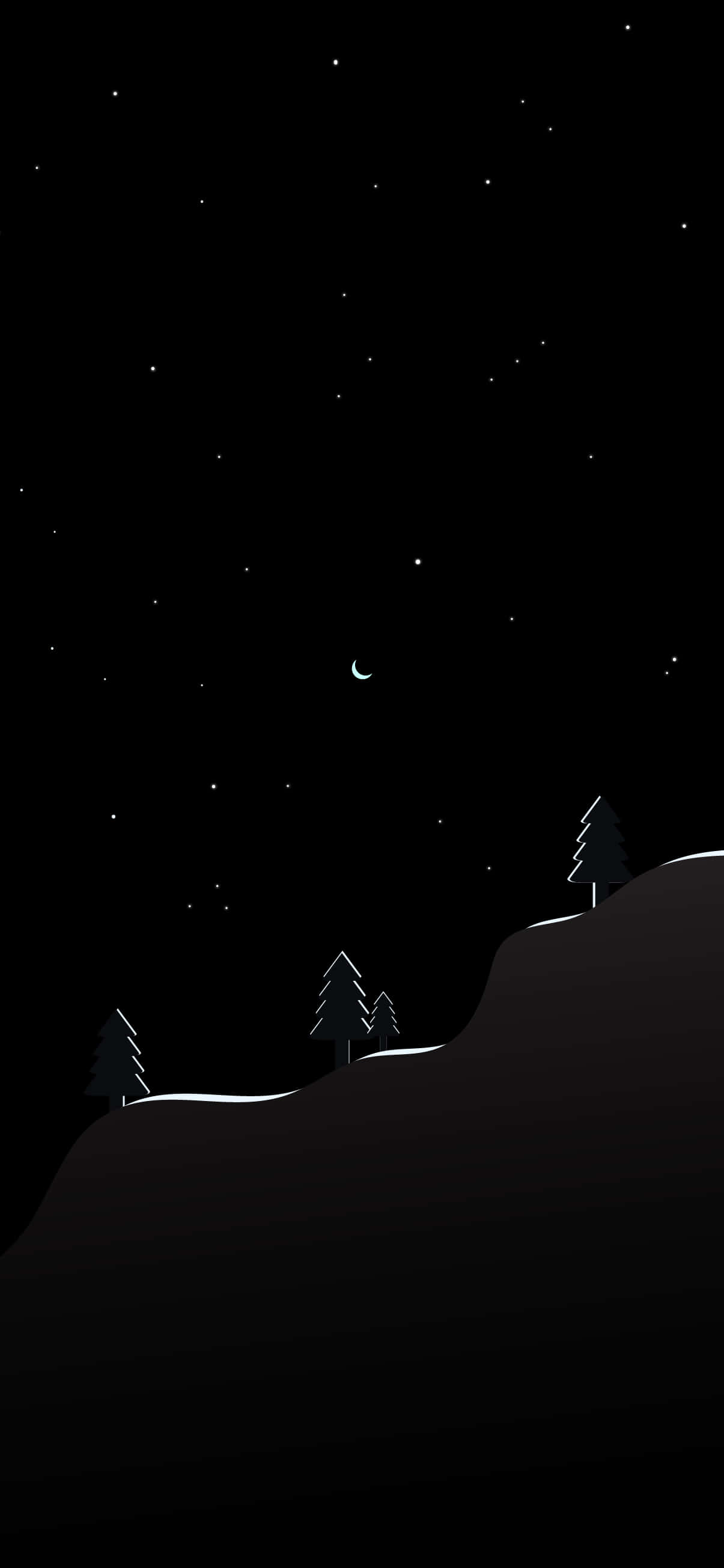 Minimalistisk bjerg Pixel 3 OLED baggrund Wallpapers