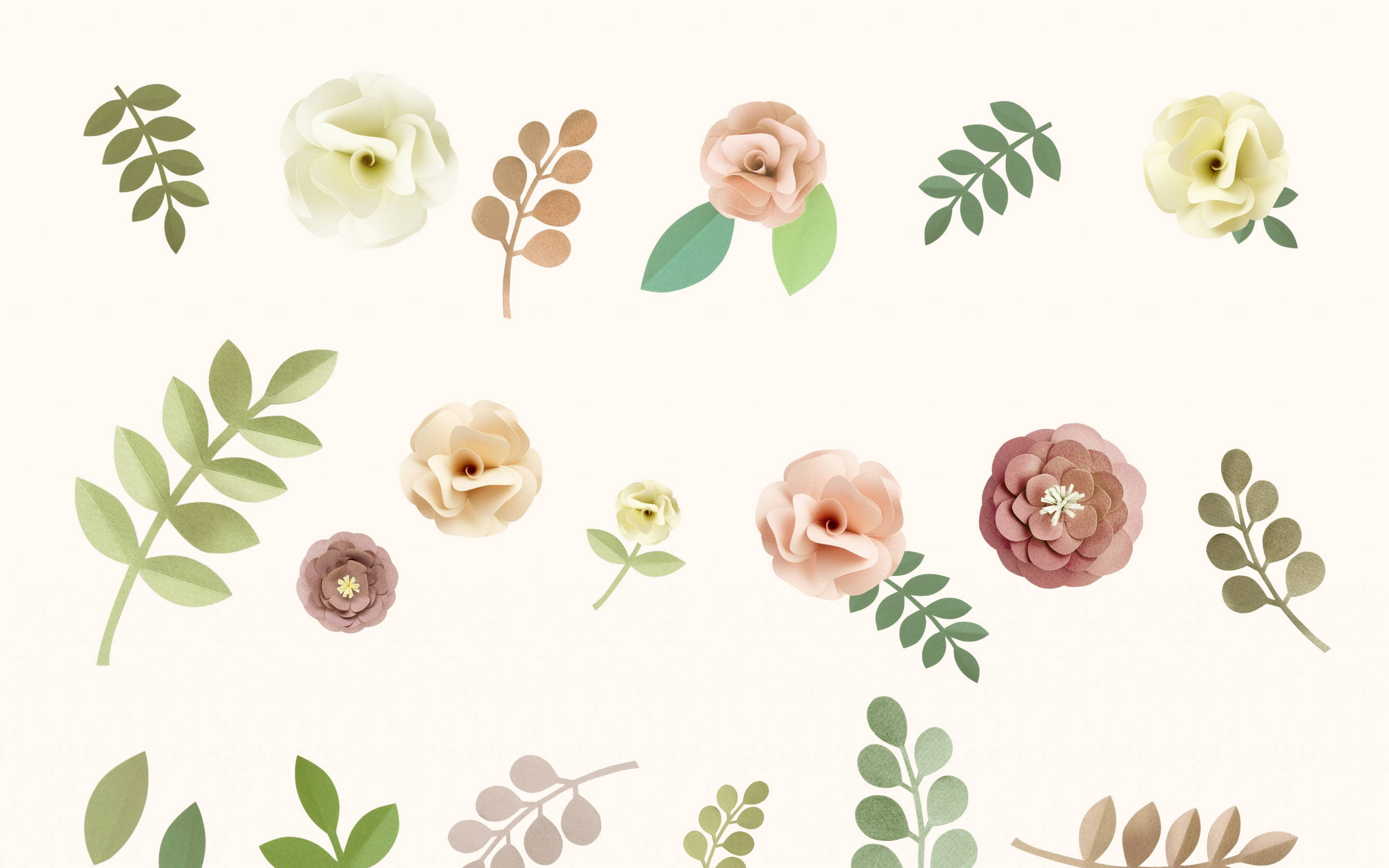 Minimalistisk blomsterdesign i pastelfarver Wallpapers