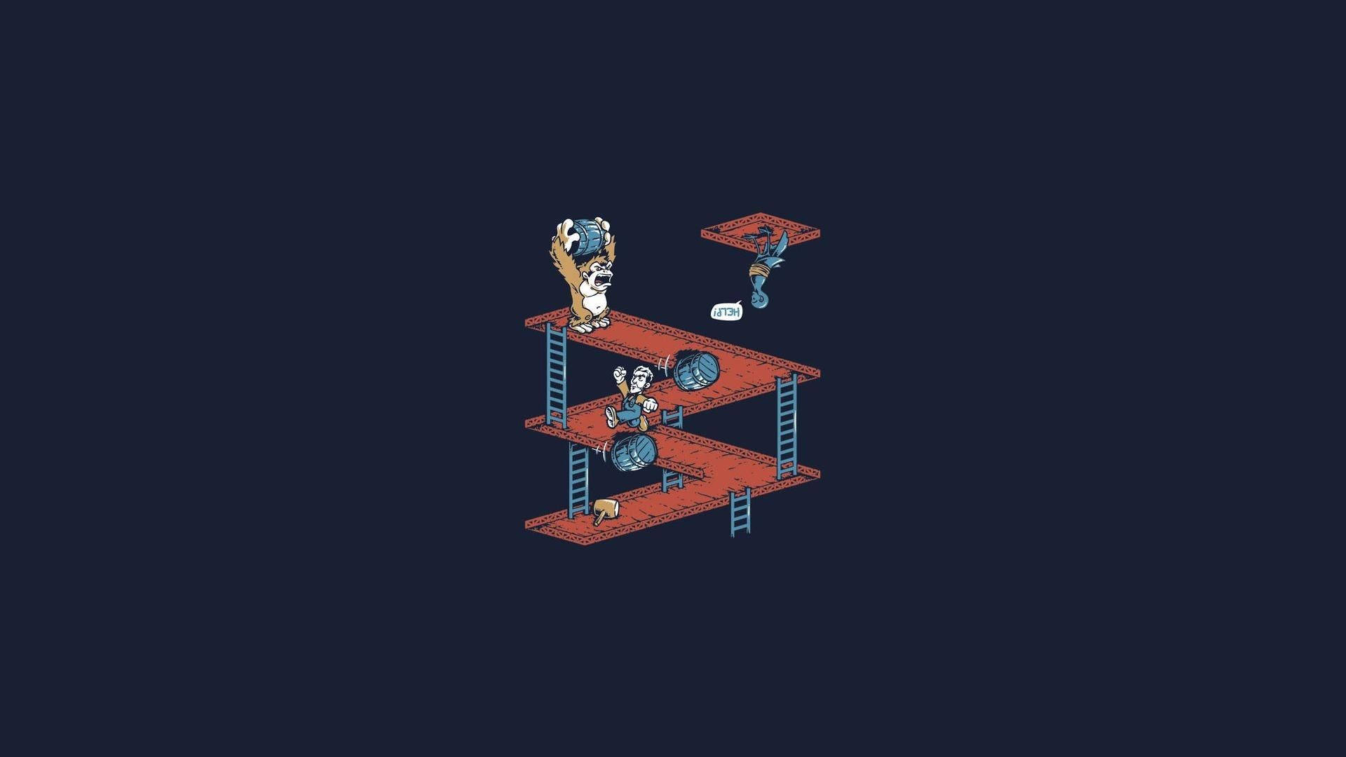 Minimalistisk Donkey Kong Gaming Wallpapers