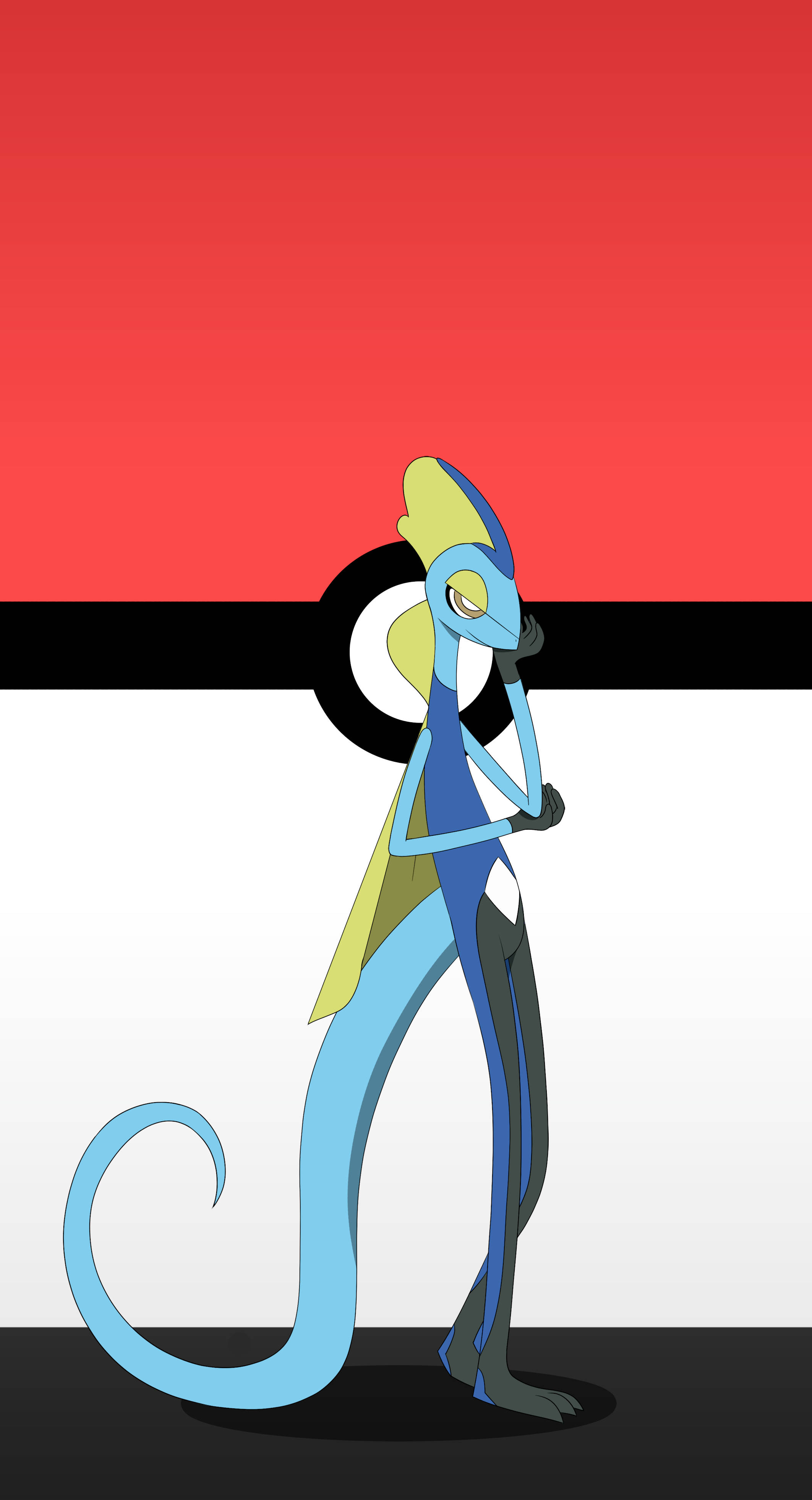 Minimalistisk Inteleon Poké Ball Baggrund. Wallpapers