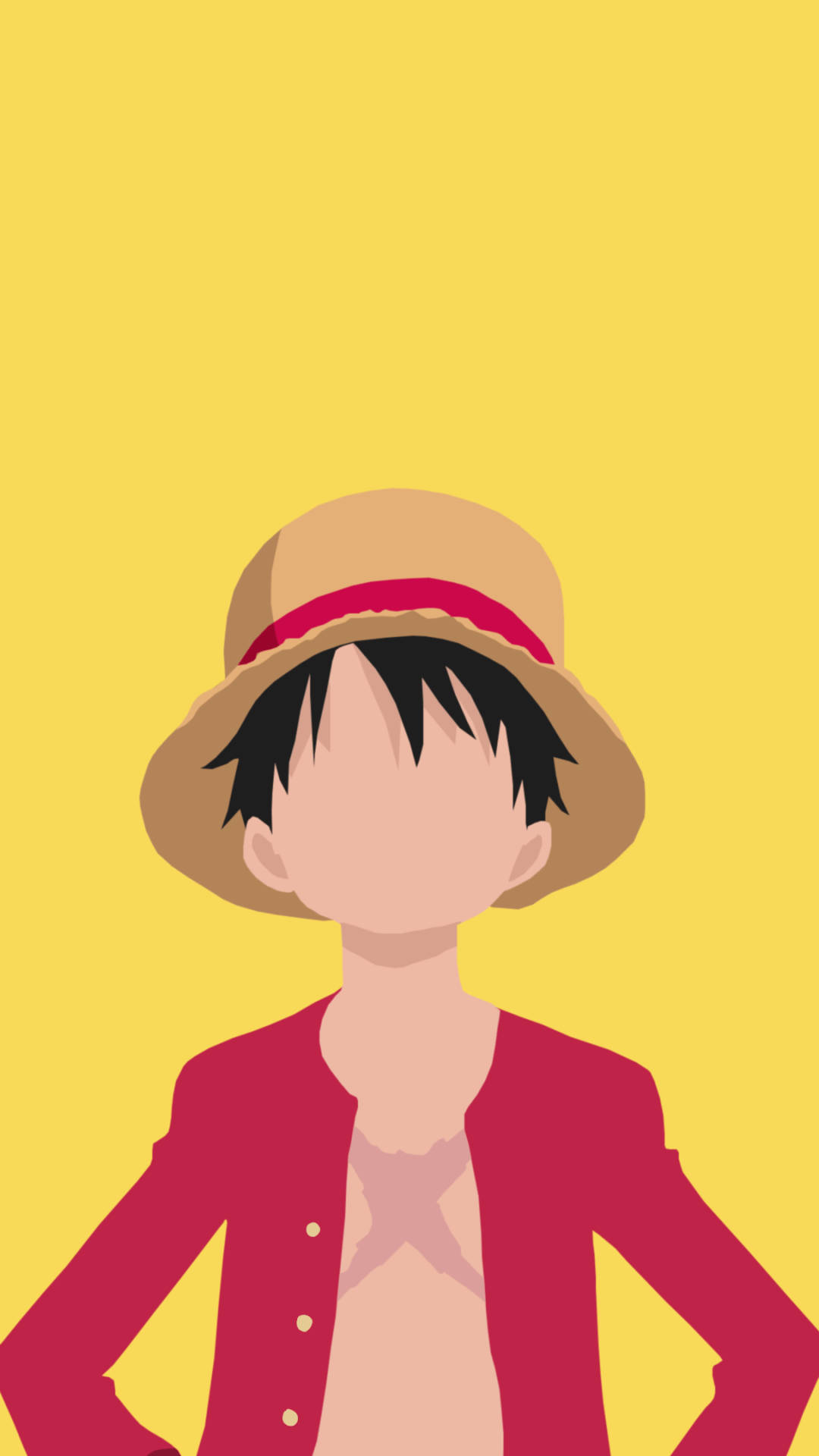Minimalistisk Luffy One Piece iPhone Wallpapers