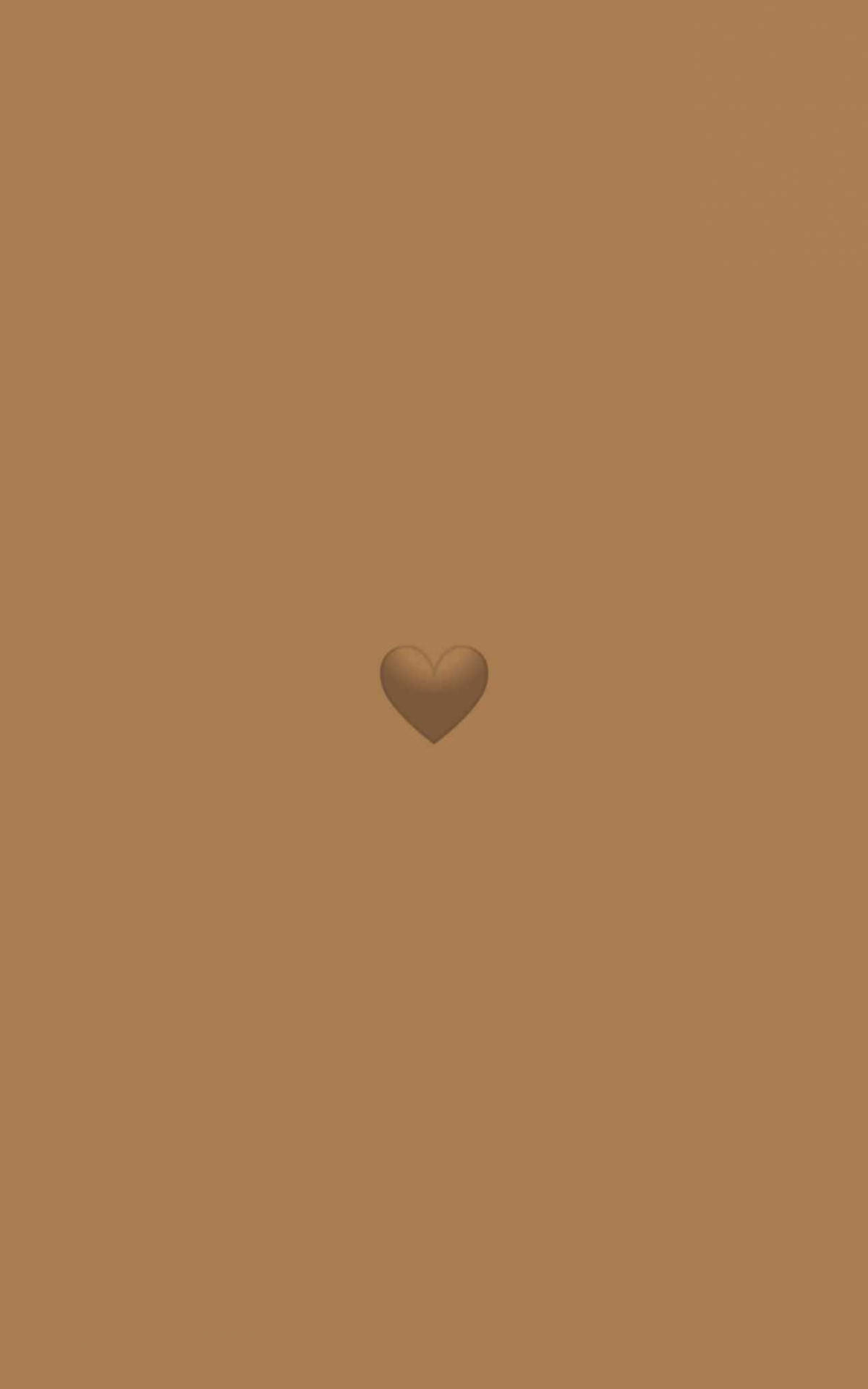 Minimalistisk lysebrun æstetisk hjerte Wallpapers