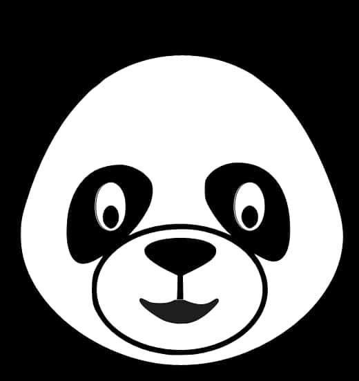 Minimalistisk Panda Ansigt Grafik Wallpapers