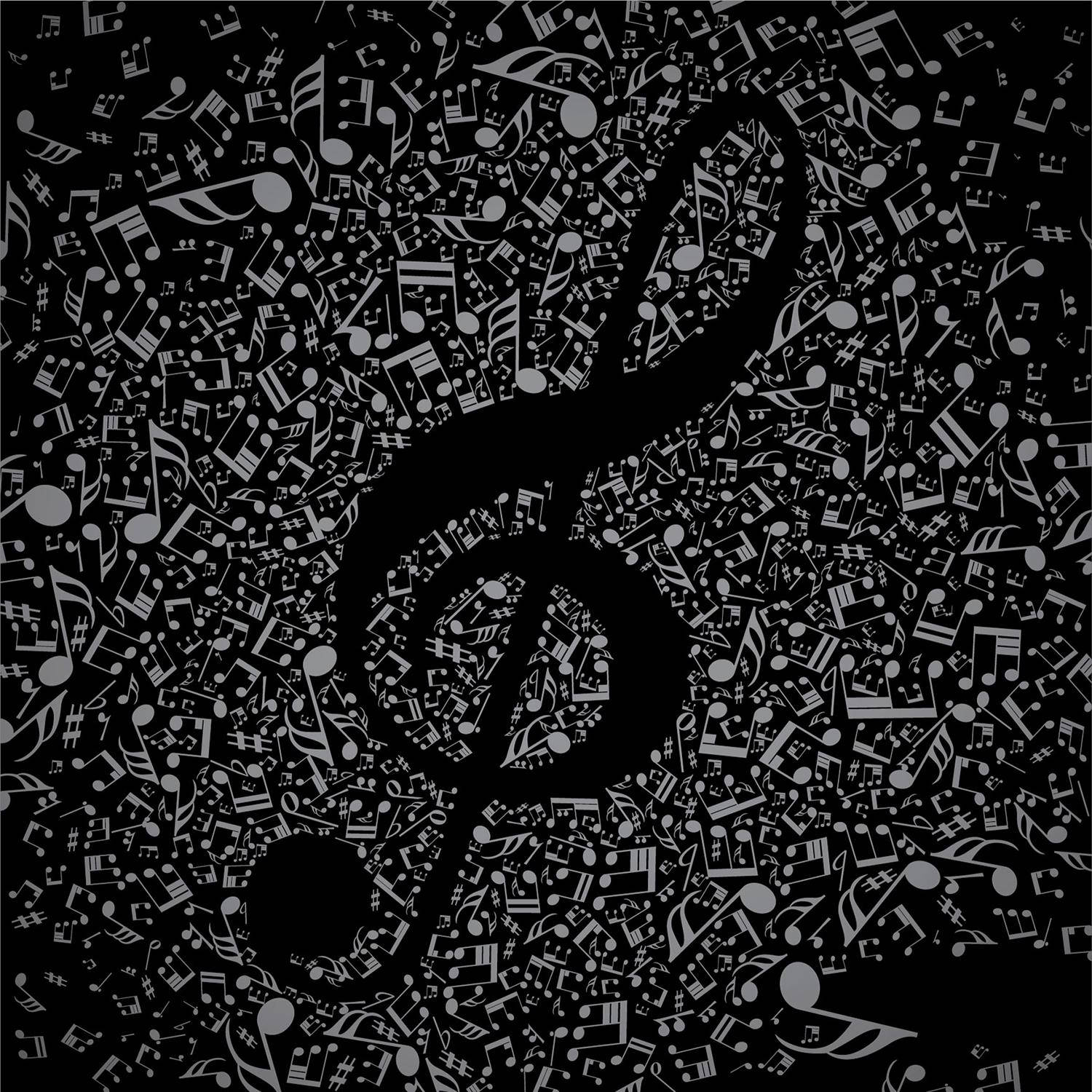 Minimalistisk sød musiknode med violinnøgle og symboler Wallpapers