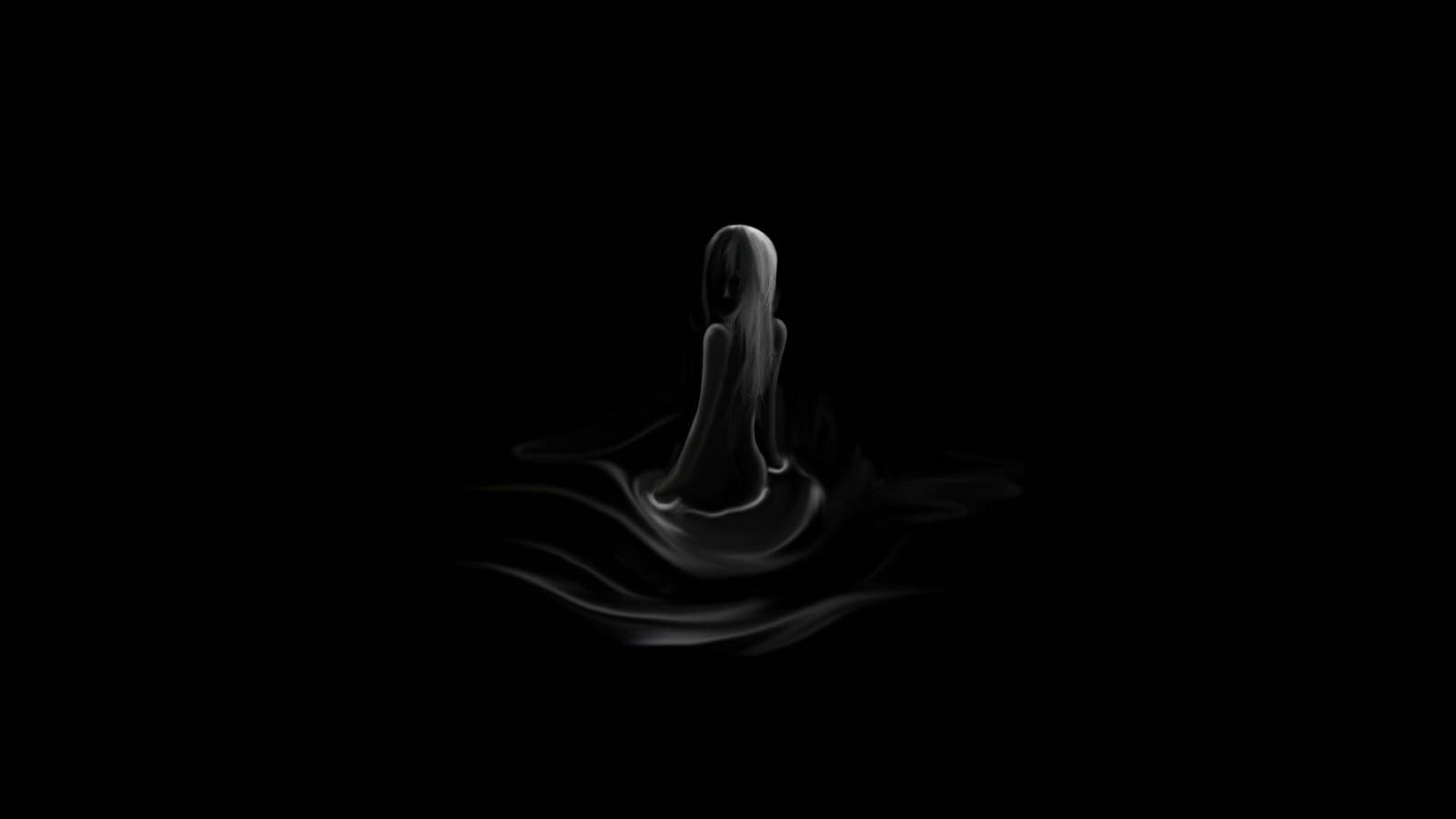 Minimalistisk sød sort damesilhuet Wallpapers