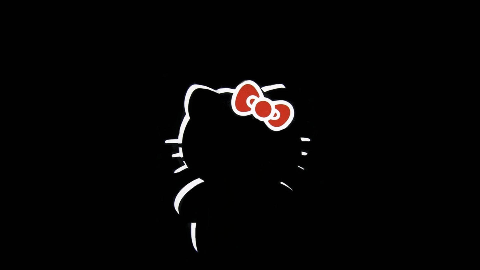 Minimalistisk sort Hello Kitty-silhuet Wallpapers