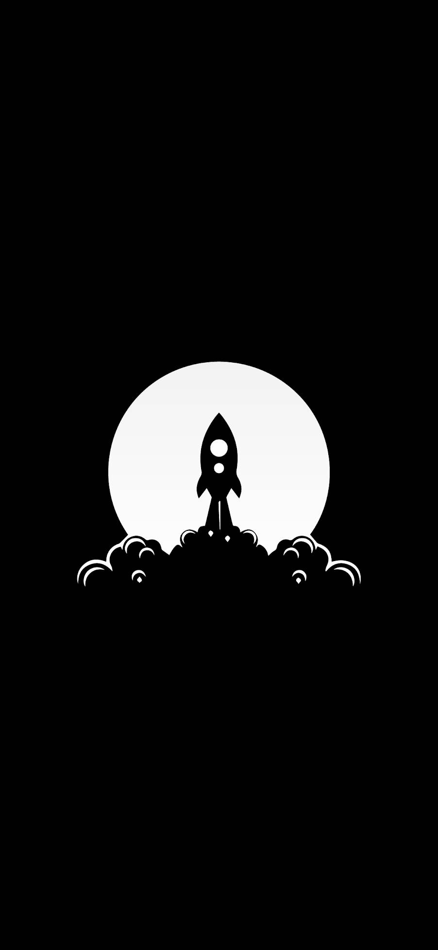 Minimalistisk Sort Rumskib Wallpapers