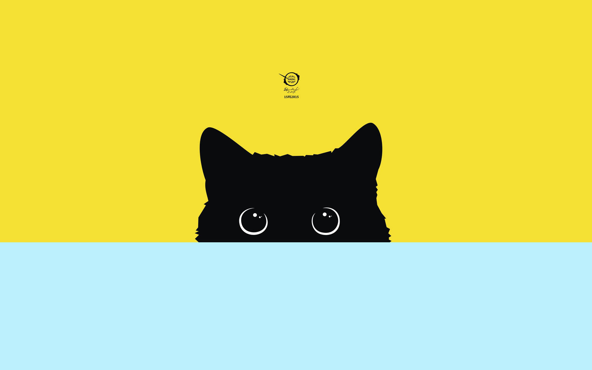 Minimalistisk sort tegneseriekat tapet — Minimalistisk Wallpapers