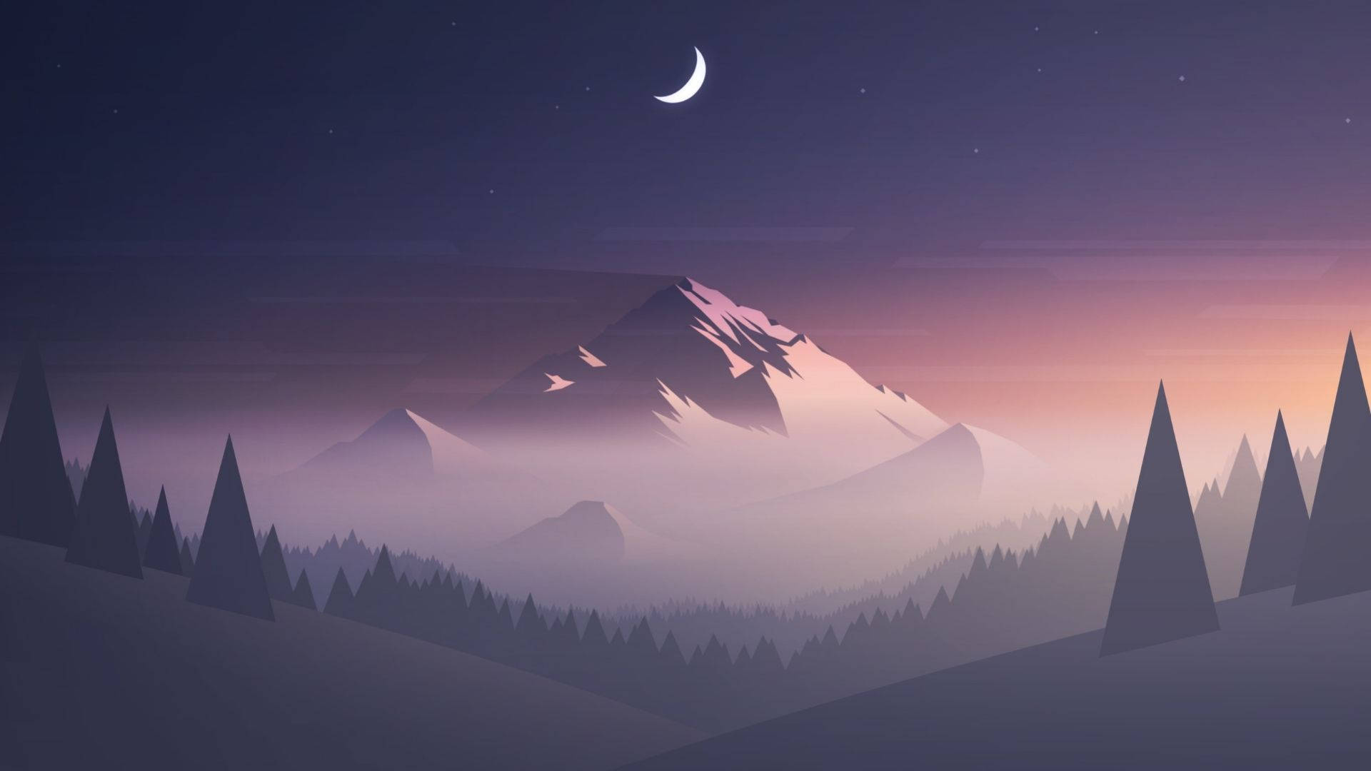 Minimalistisk tågeskov Wallpapers