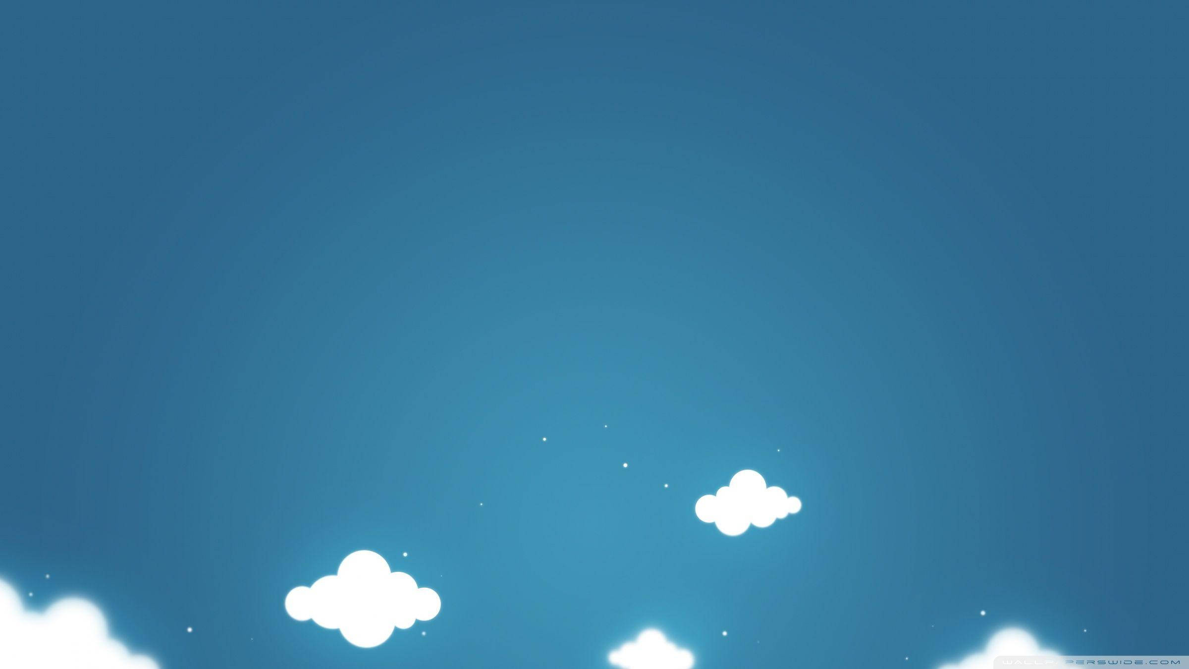 Minimalistiske æstetiske skyer med tegneseriedesign Wallpapers