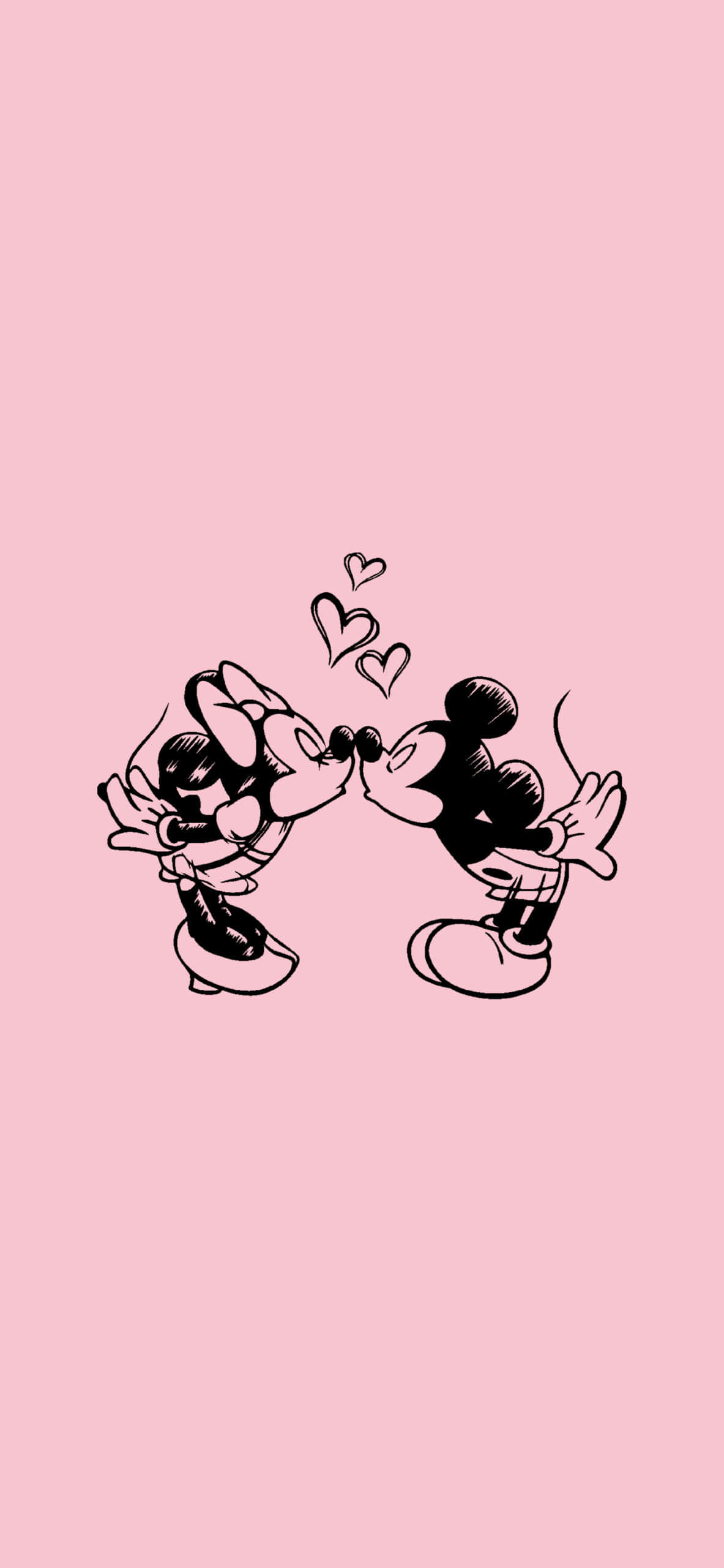 Minnie og Mickey lyserød æstetisk baggrund Wallpapers