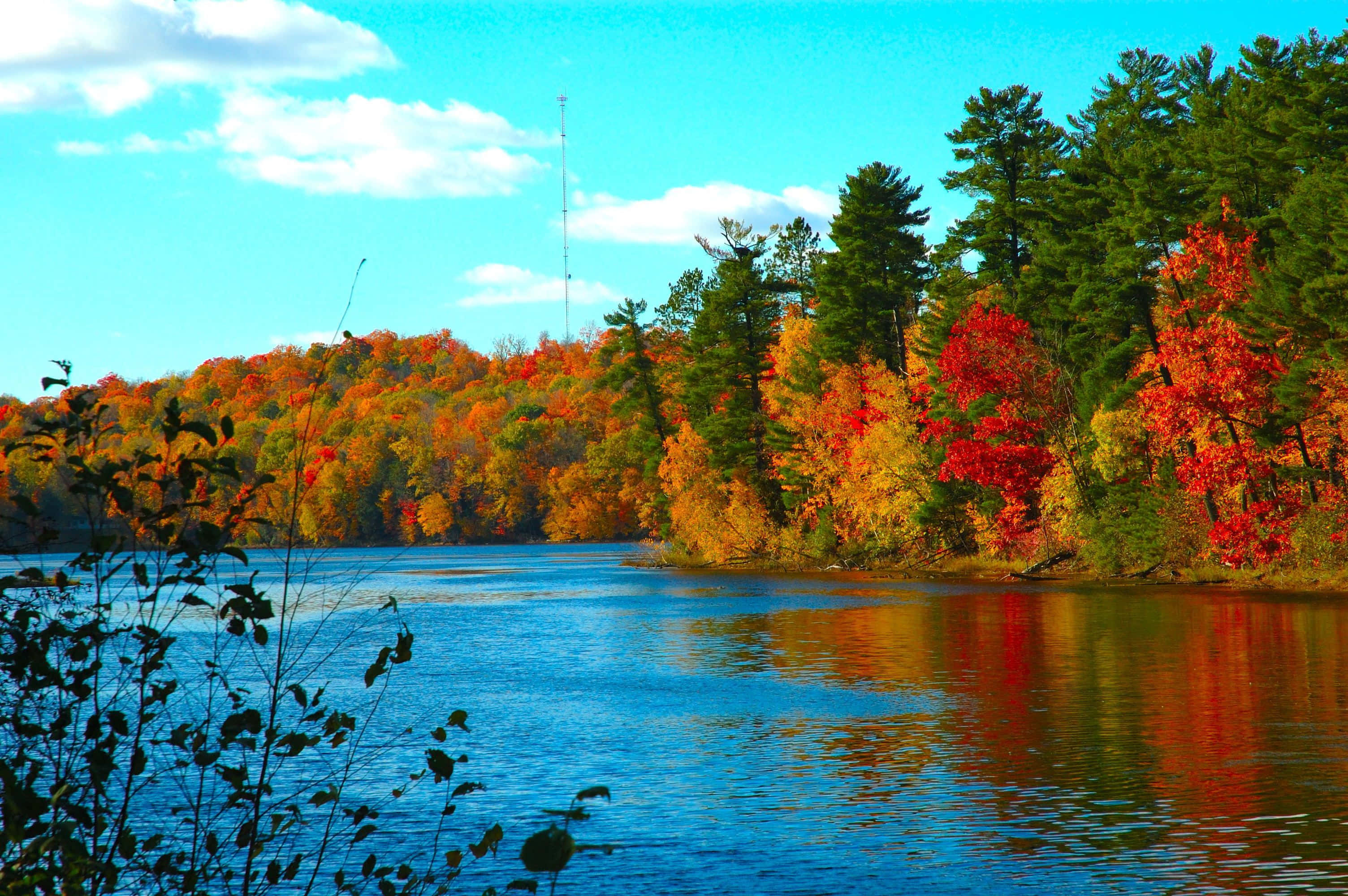 Minocqua-søen efterårscomputerskærm Wallpapers