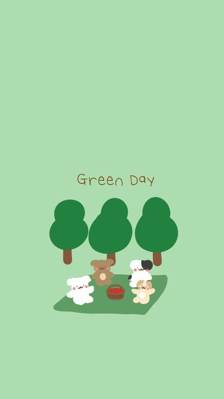 Mintgrønne æstetiske bjørne Wallpapers