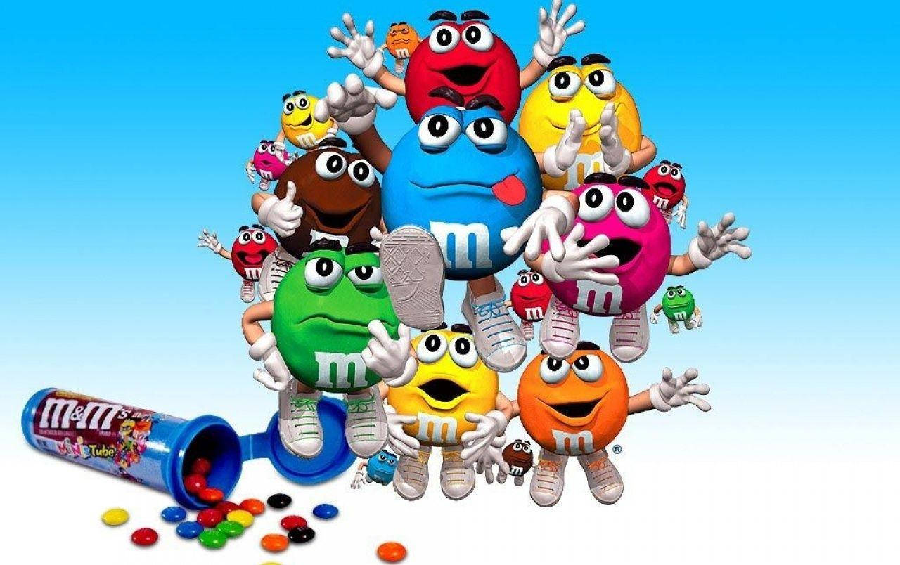 Mms Assorterede Farverige Chokoladefigurer Wallpapers