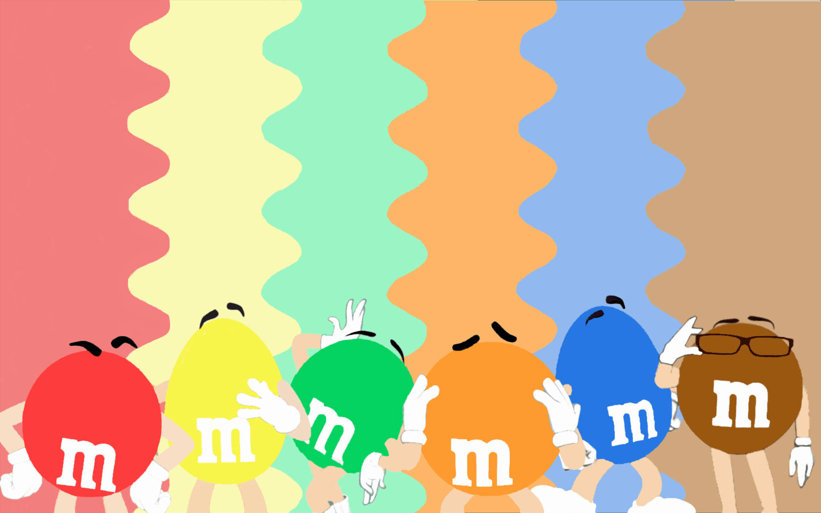 Mms Farverige Figurer Vektor Kunst Wallpapers
