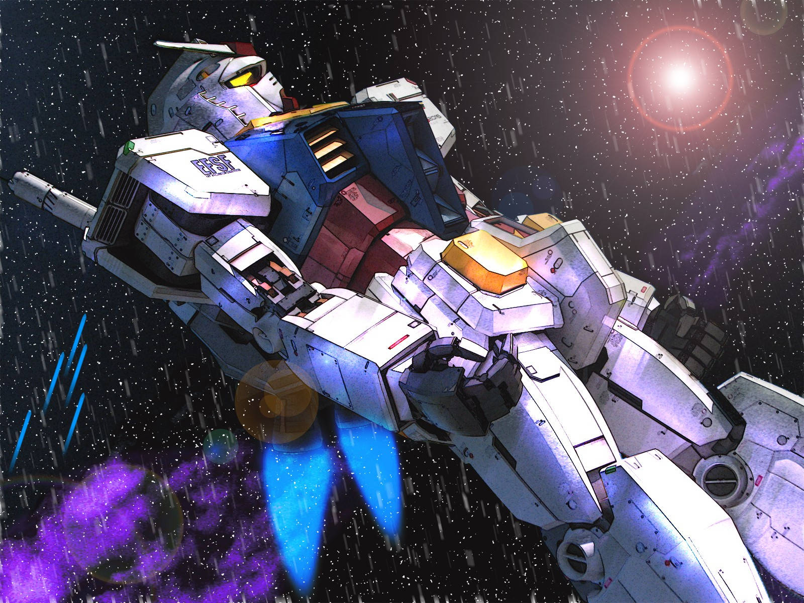 Mobile Suit Gundam i silende regn Wallpapers