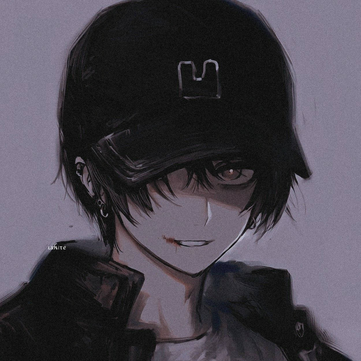 Mørk æstetisk kantet anime-profilbillede Wallpapers