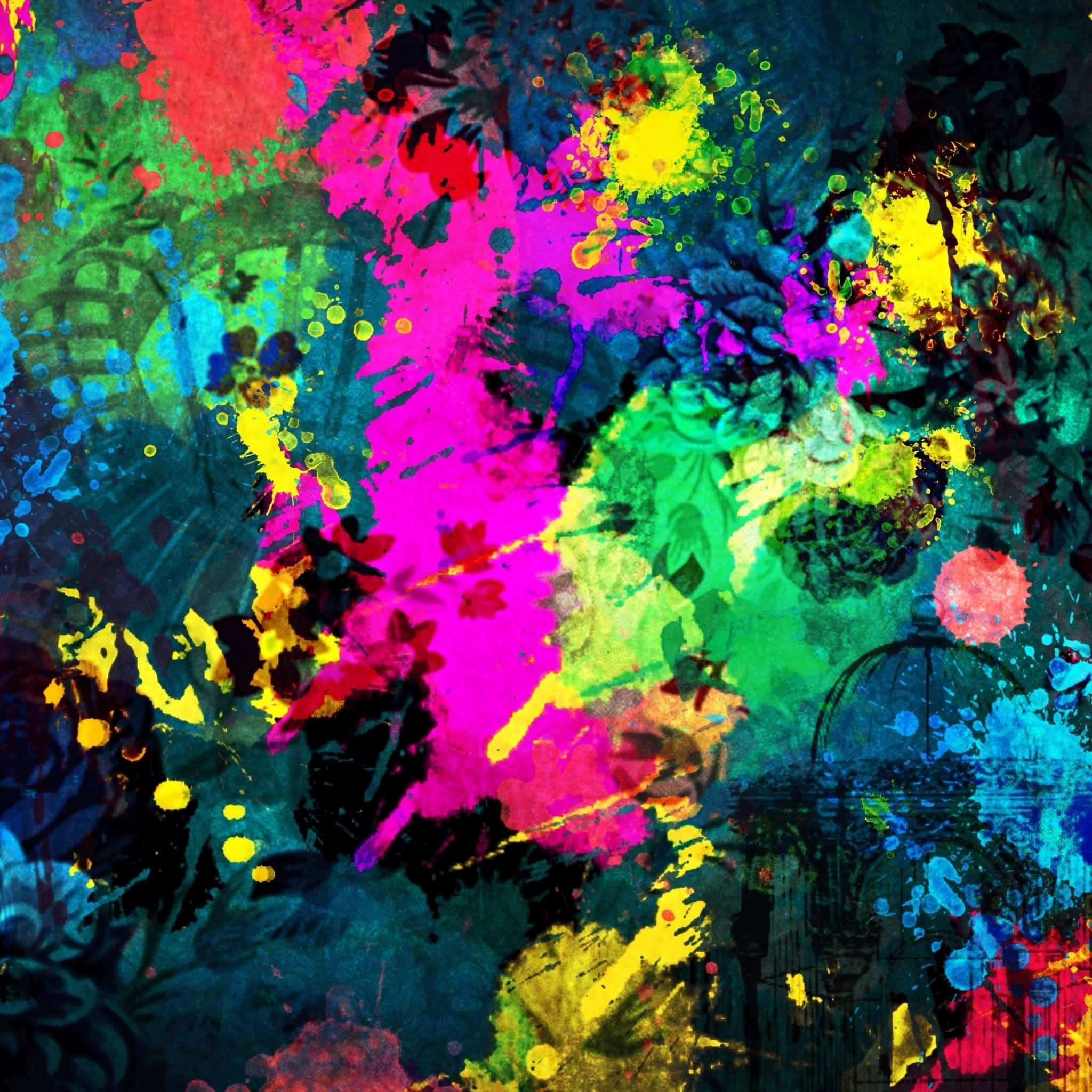 Mørk kunst med farvesprøjt Wallpapers
