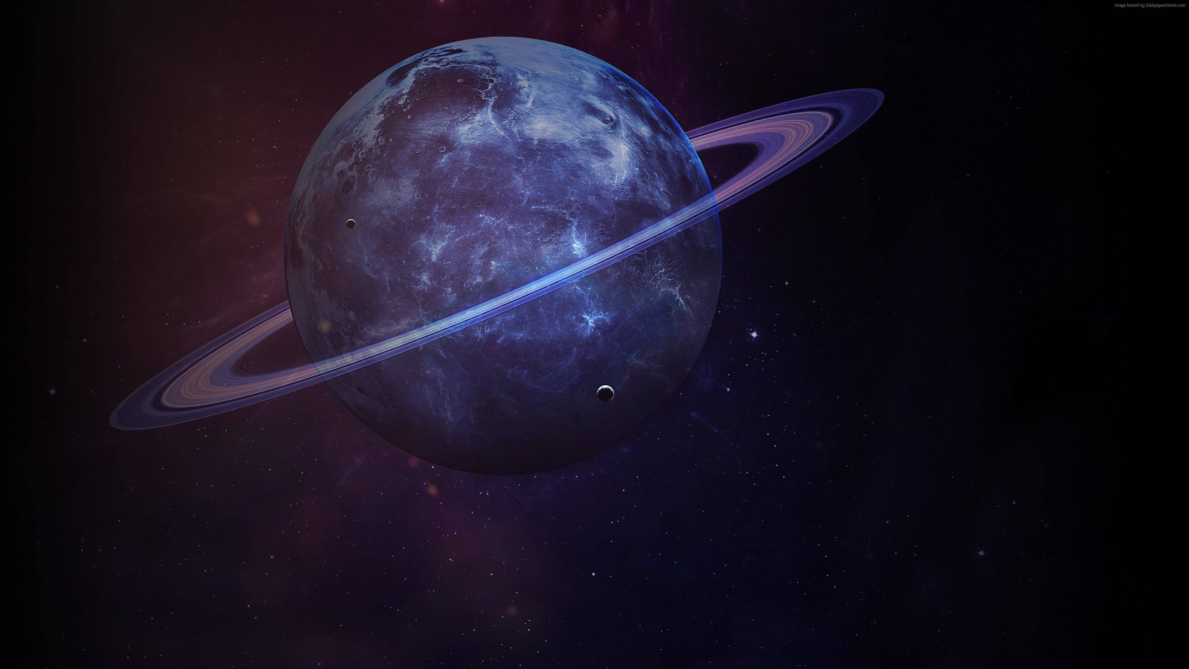 Mørk lilla Saturn 4K Wallpapers