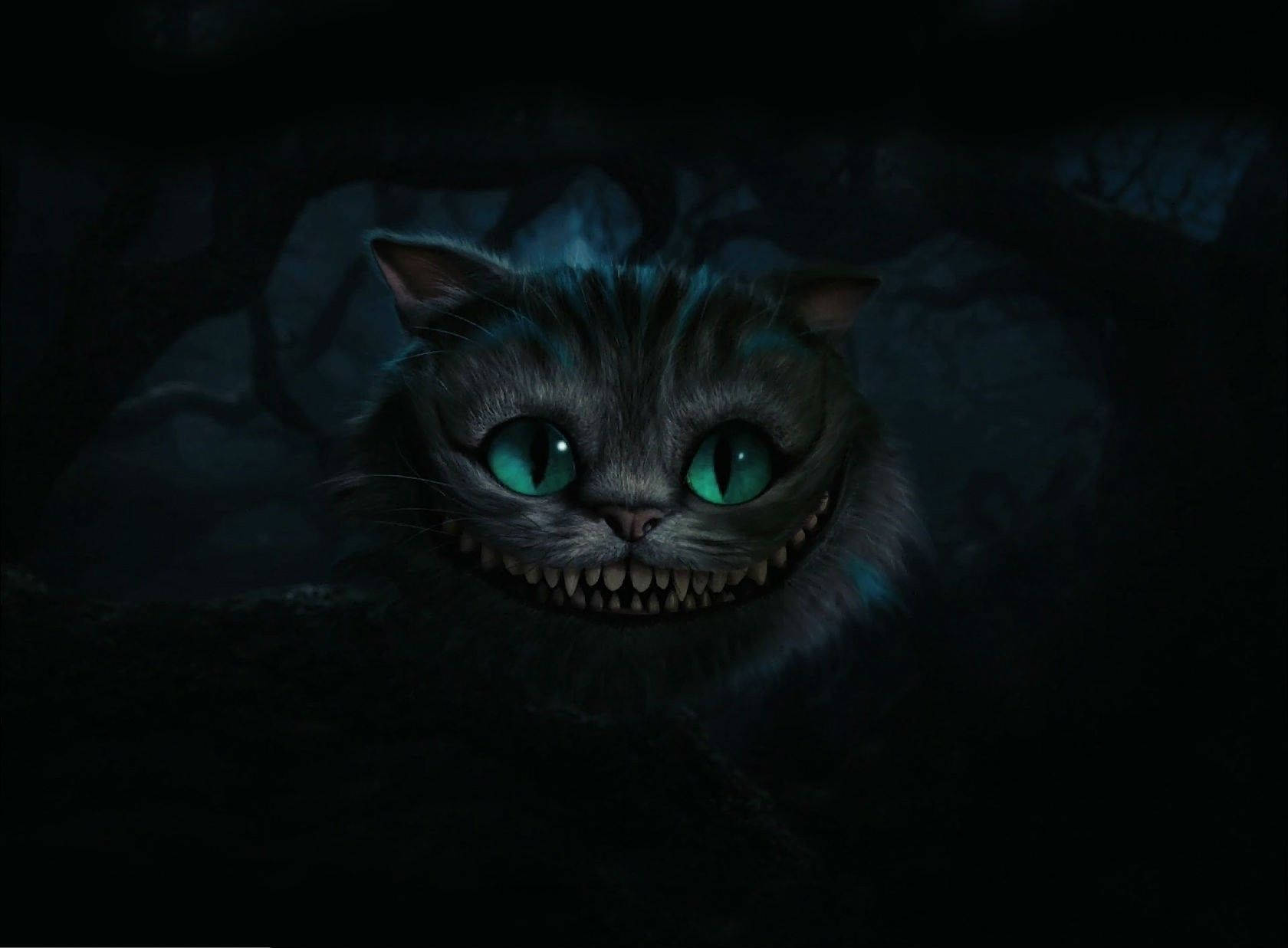Mørk mystisk Cheshire Cat fra Alice i Eventyrland Wallpapers