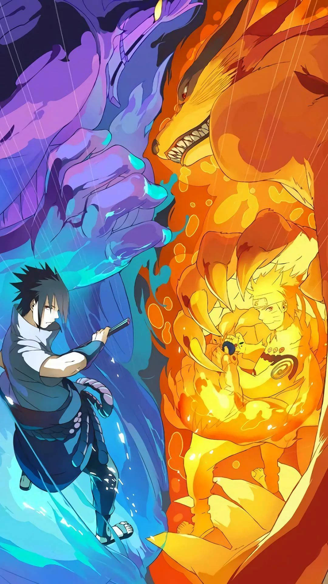Mørk og Ni-Halers Chakra Sasuke Naruto iPhone Wallpapers