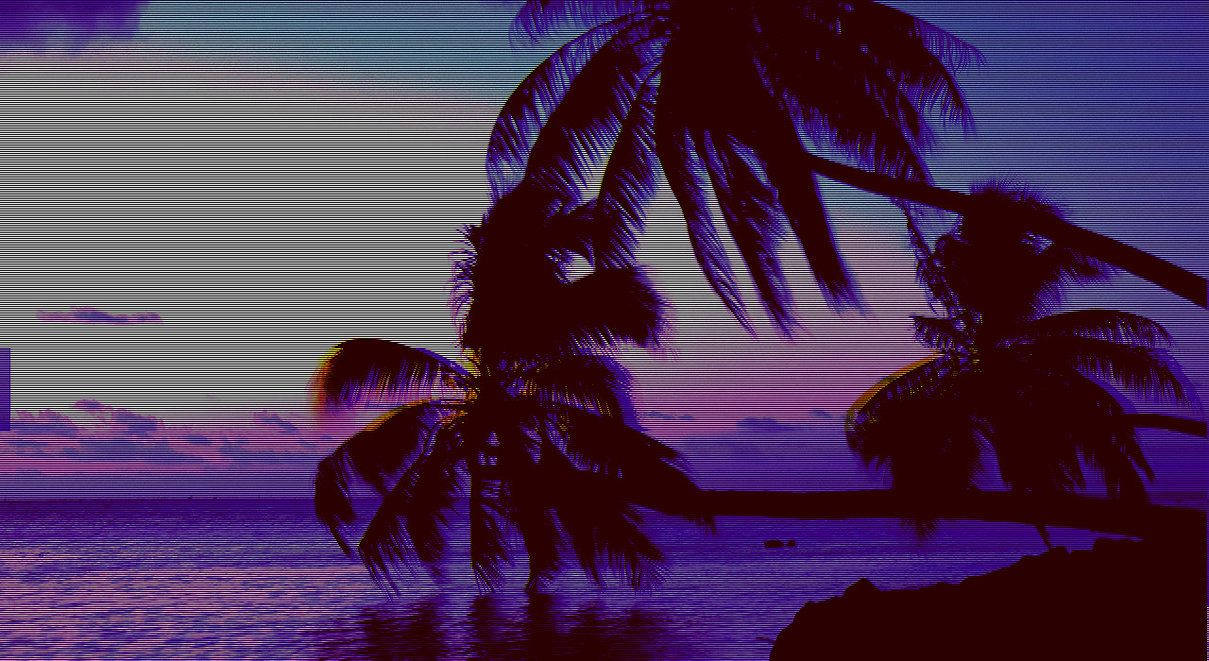 Mørke Palmetræer Æstetik wallpaper. — Æstetisk Wallpapers