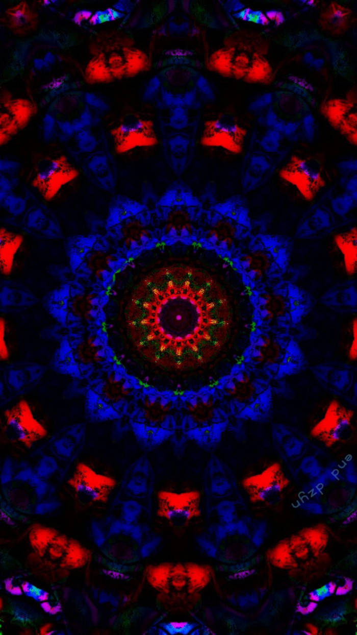 Mørke trippy røde og blå cirkler Wallpapers