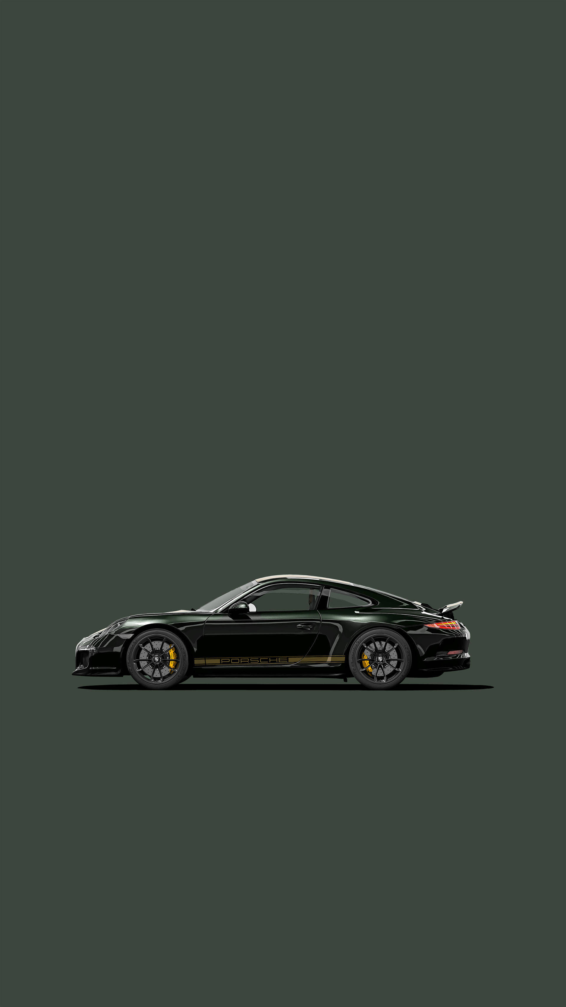 Mørkegrøn Porsche 911 Kunstværk Wallpapers