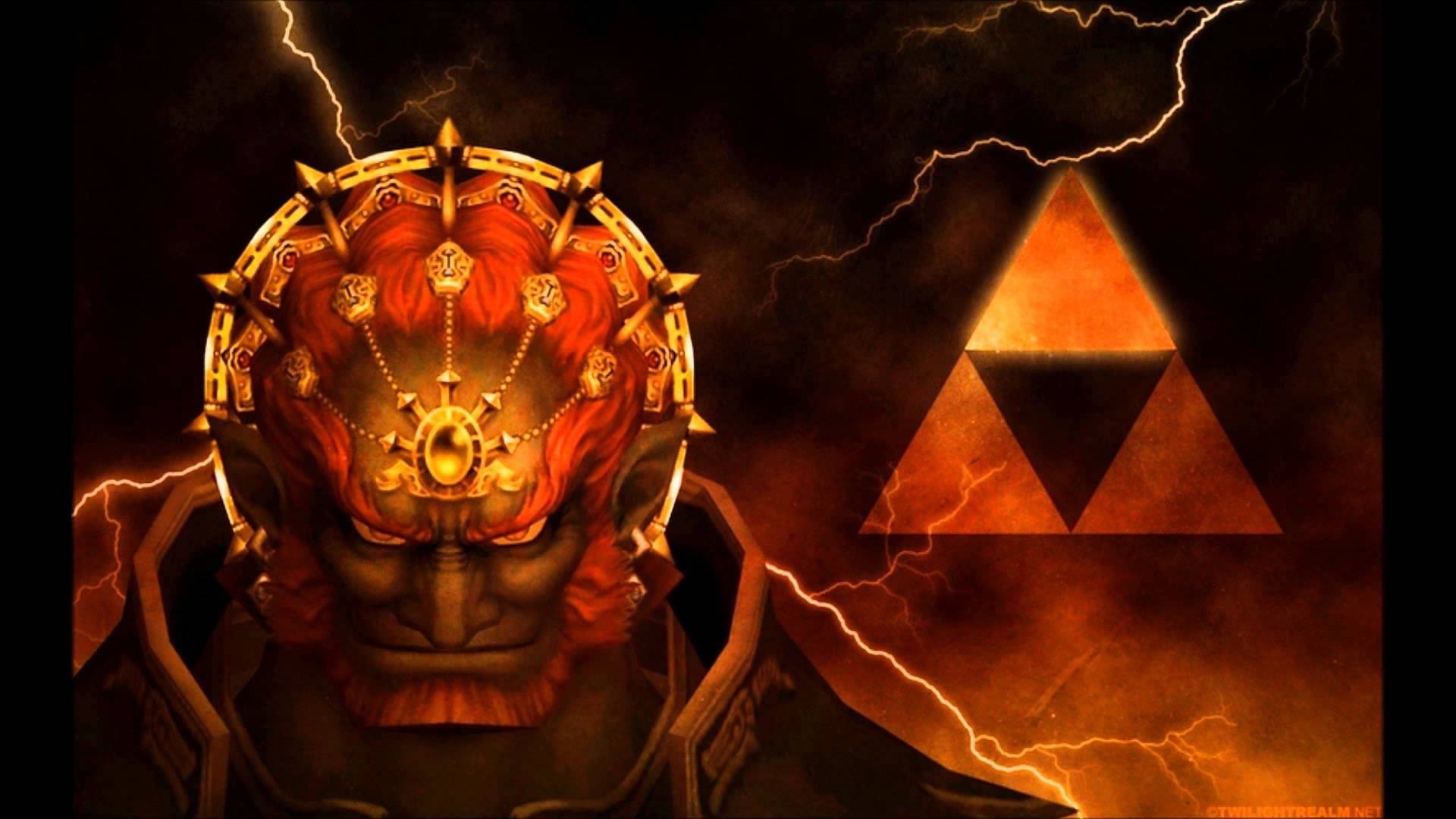 Mørkeherre Ganondorf i The Legend of Zelda med mørkt tema Wallpapers
