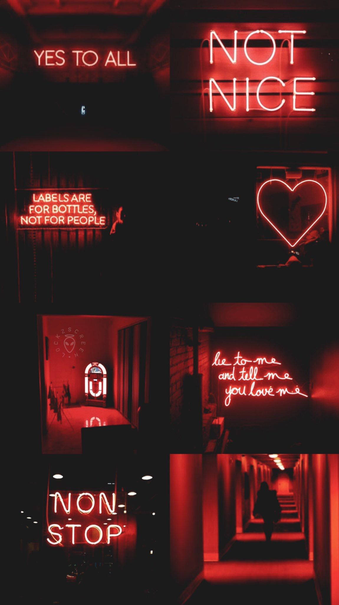 Mørkerød æstetisk neon Wallpapers