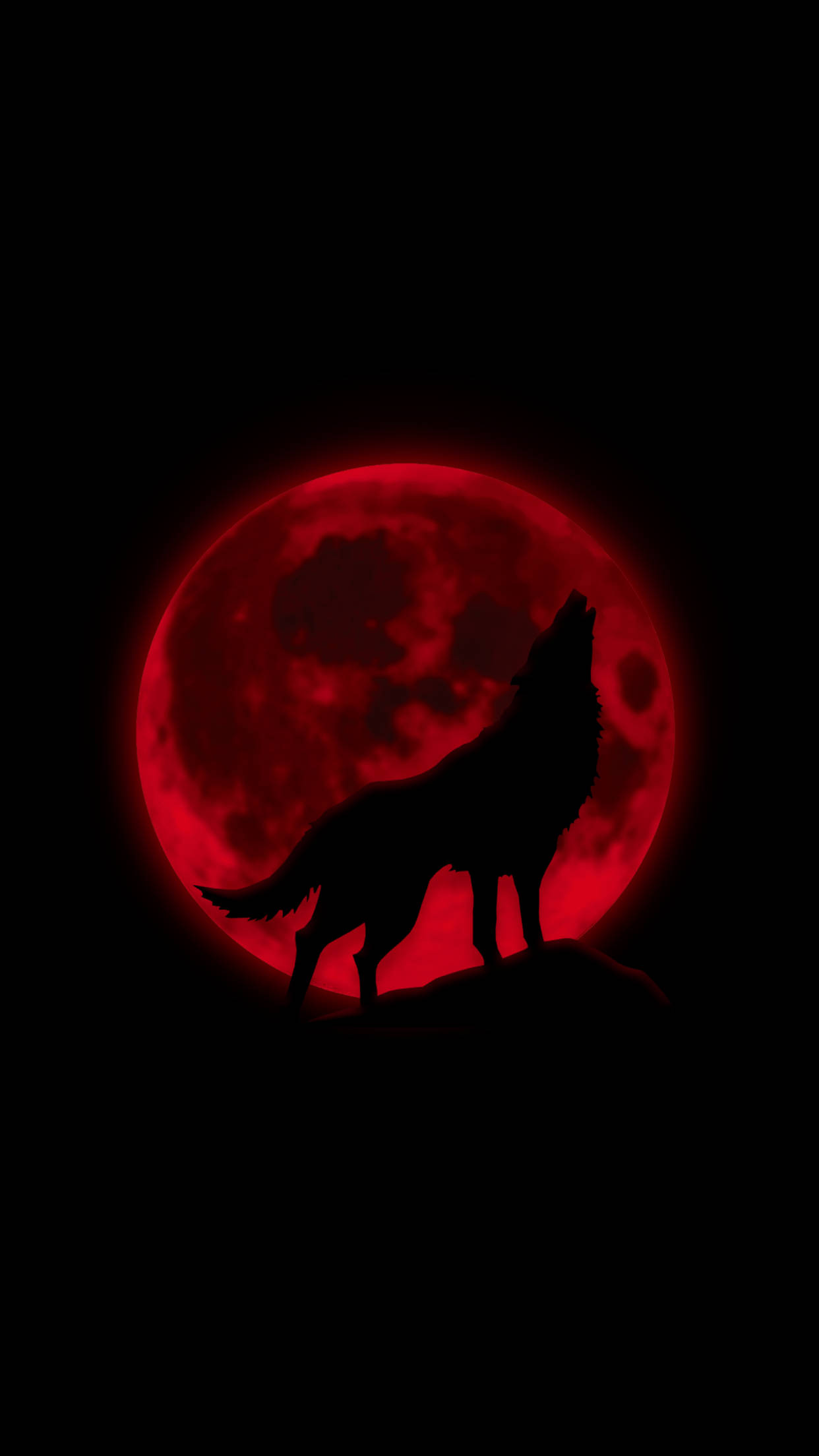 Mørkrød Ulvemåne Wallpapers