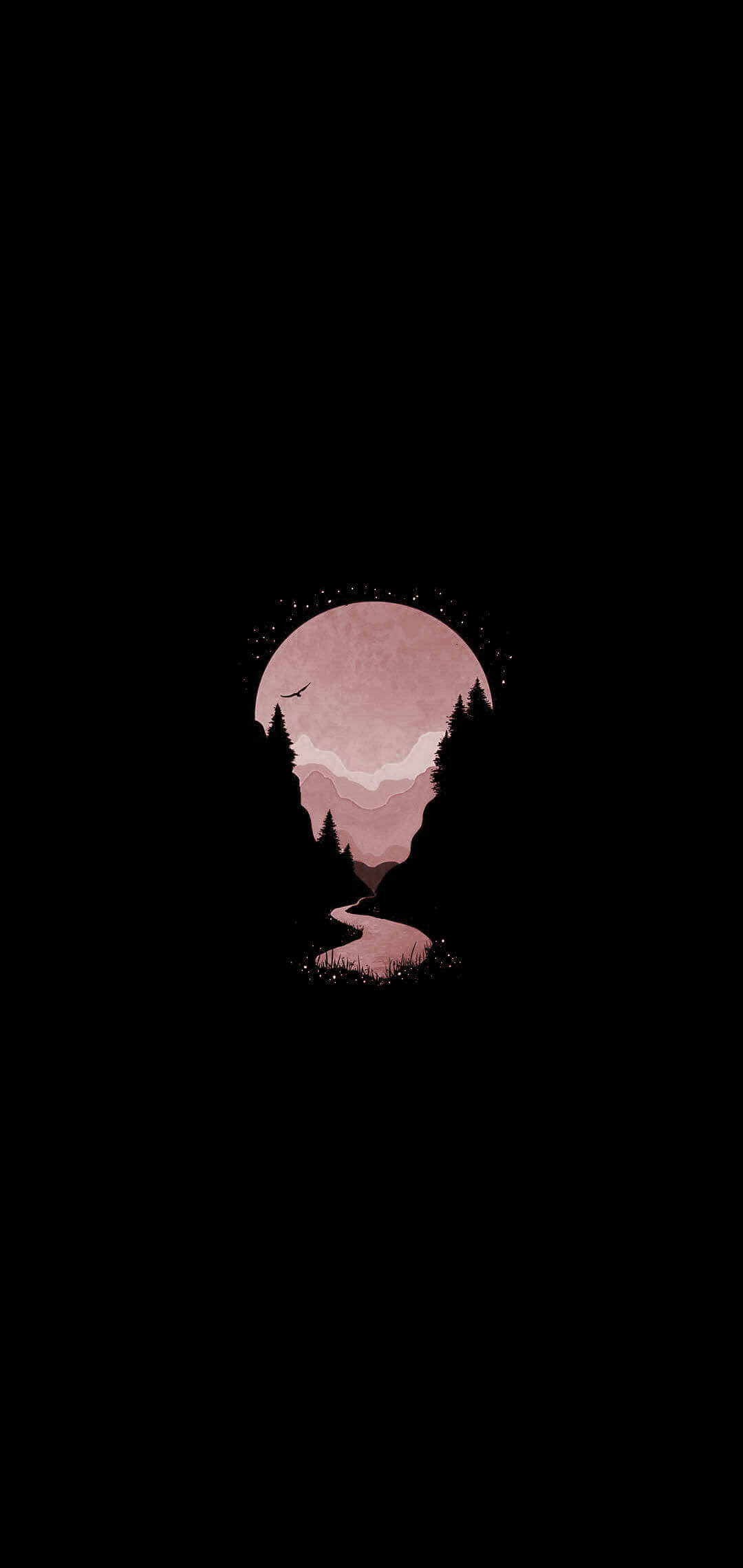 Mørkt tema landskab træer flod Wallpapers