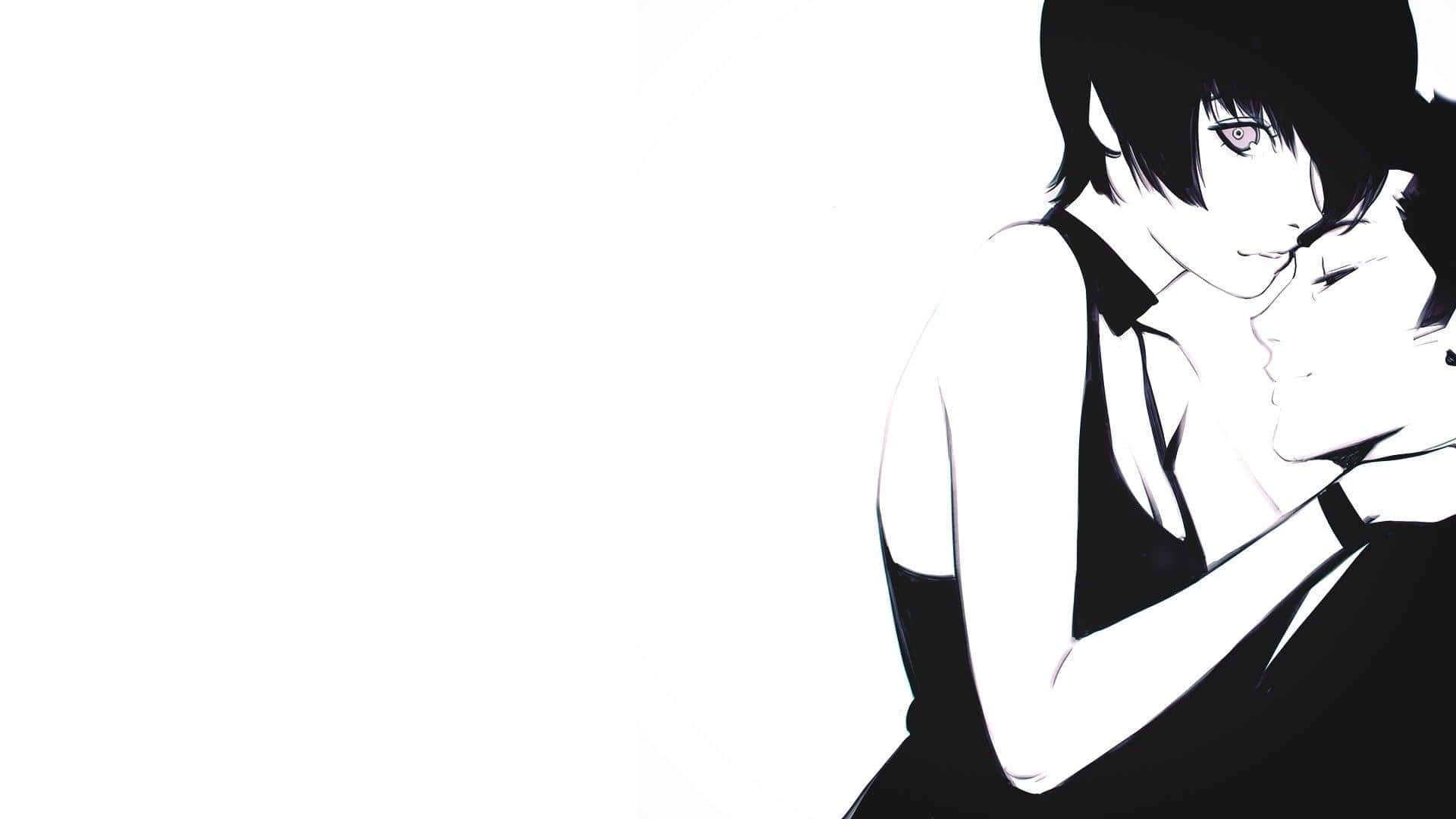 Monokrom anime-bymiljø Wallpapers