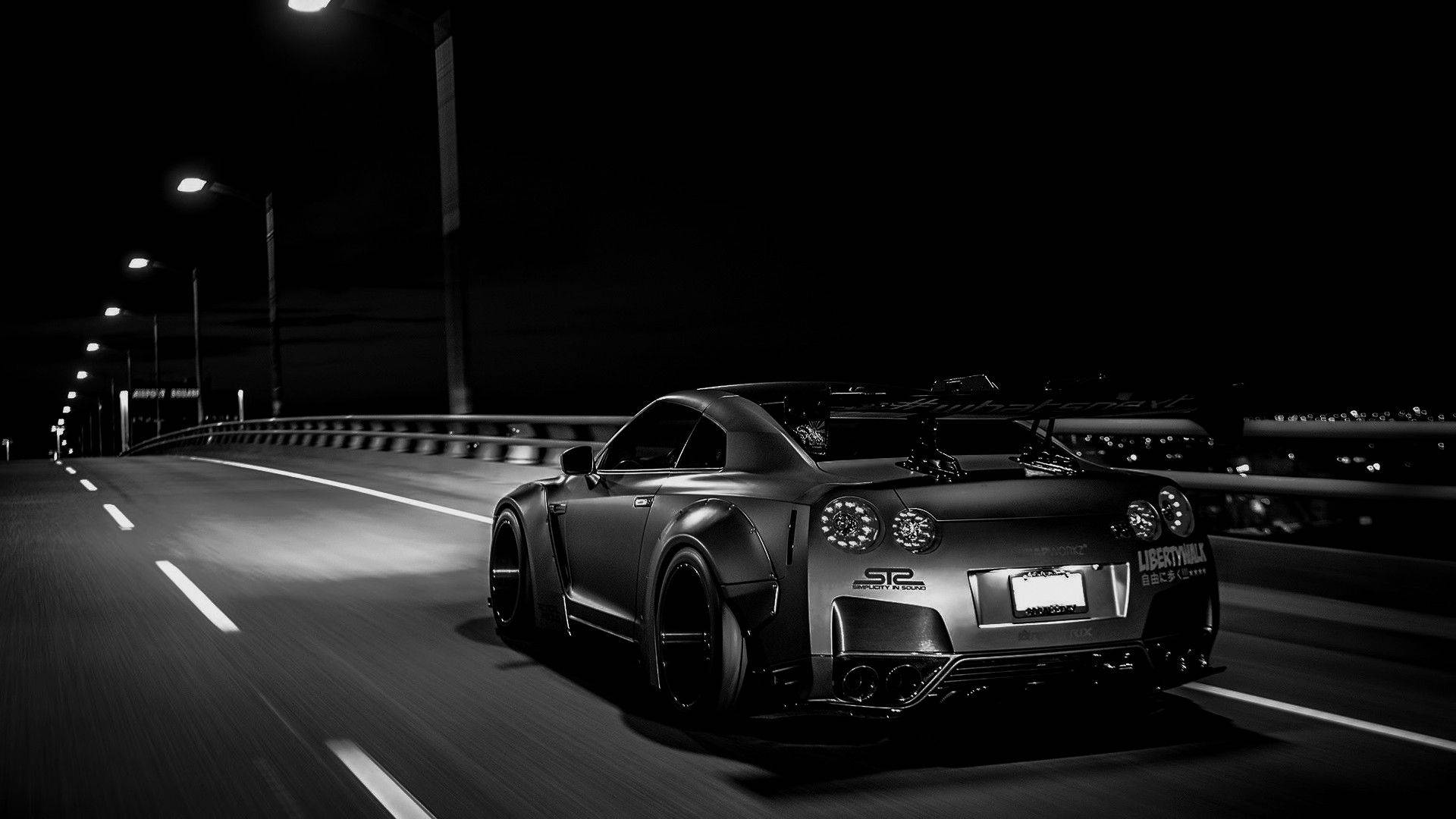 Monokrom Nissan GTR-bil Wallpapers