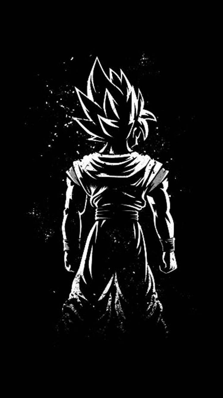 Monokrom Sort Goku Telefon Wallpapers