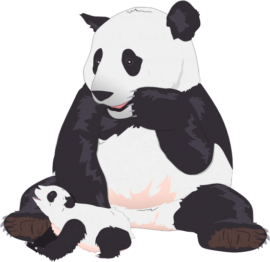 Mor og baby panda i kærligt favntag Wallpapers