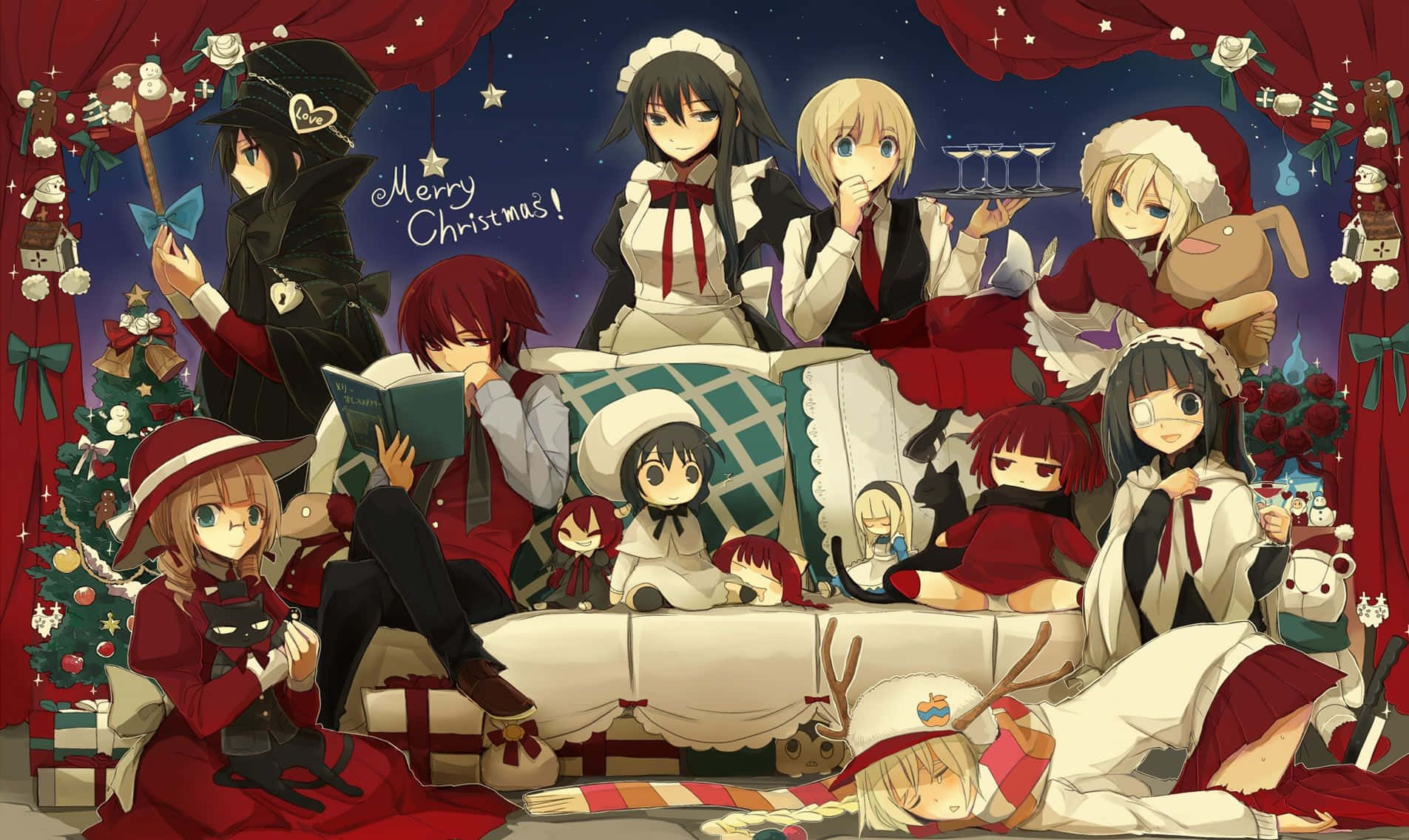 Mærk ånden fra Anime-jul Wallpapers