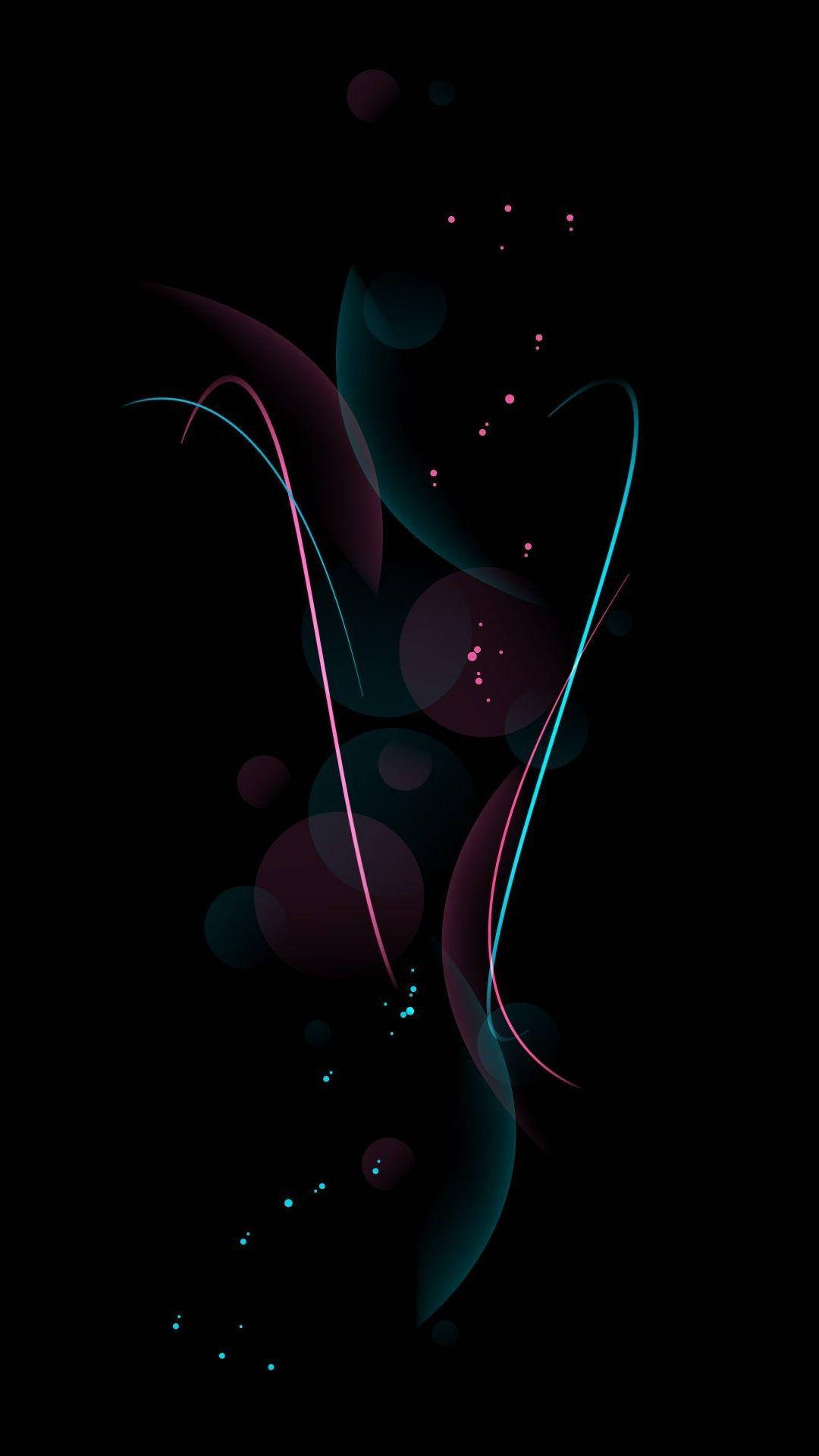 Mørk Android Bokeh og Linjer Wallpapers
